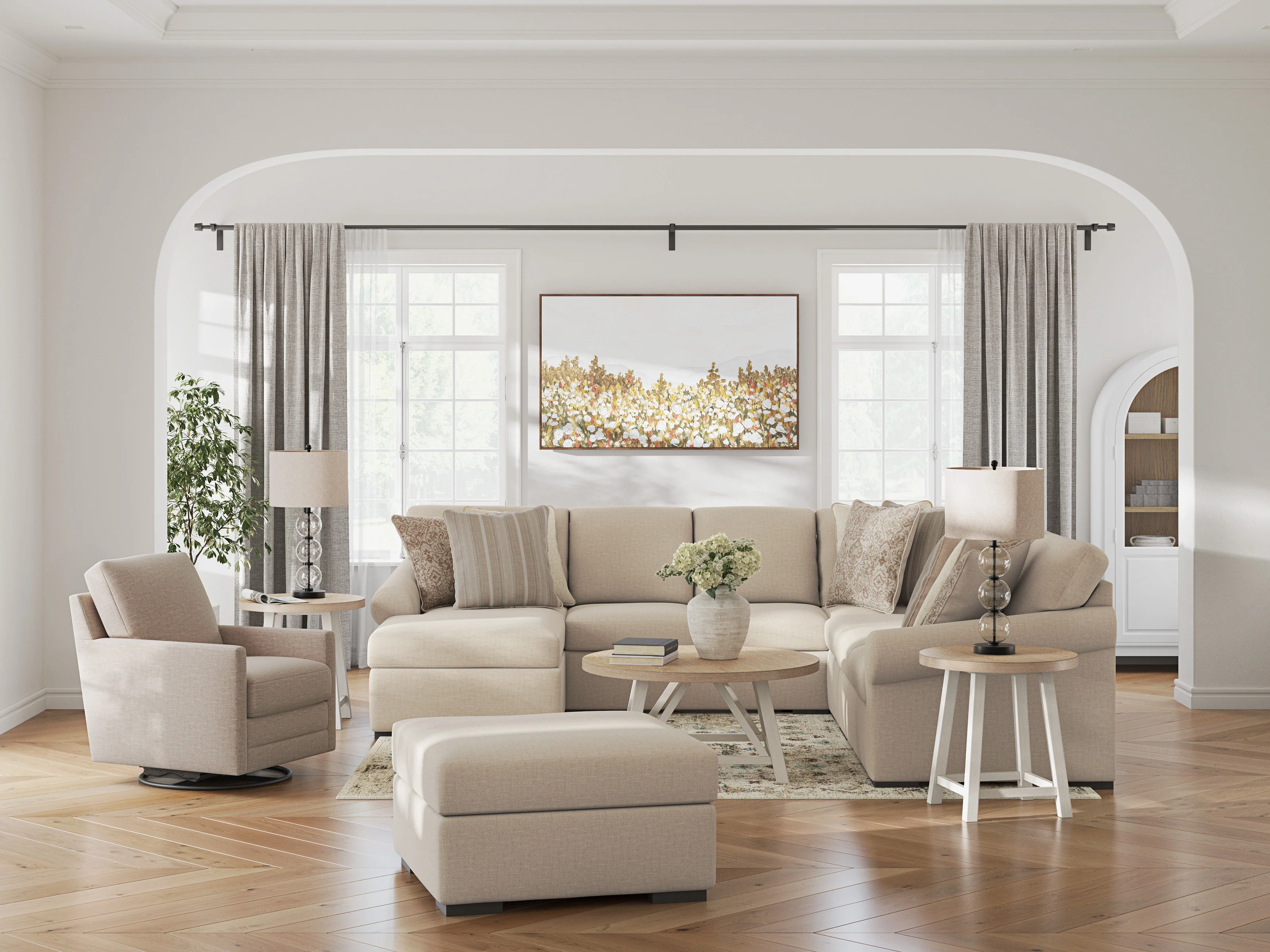 LadyMae 5 piece Sectional Sofa Set - Image 6