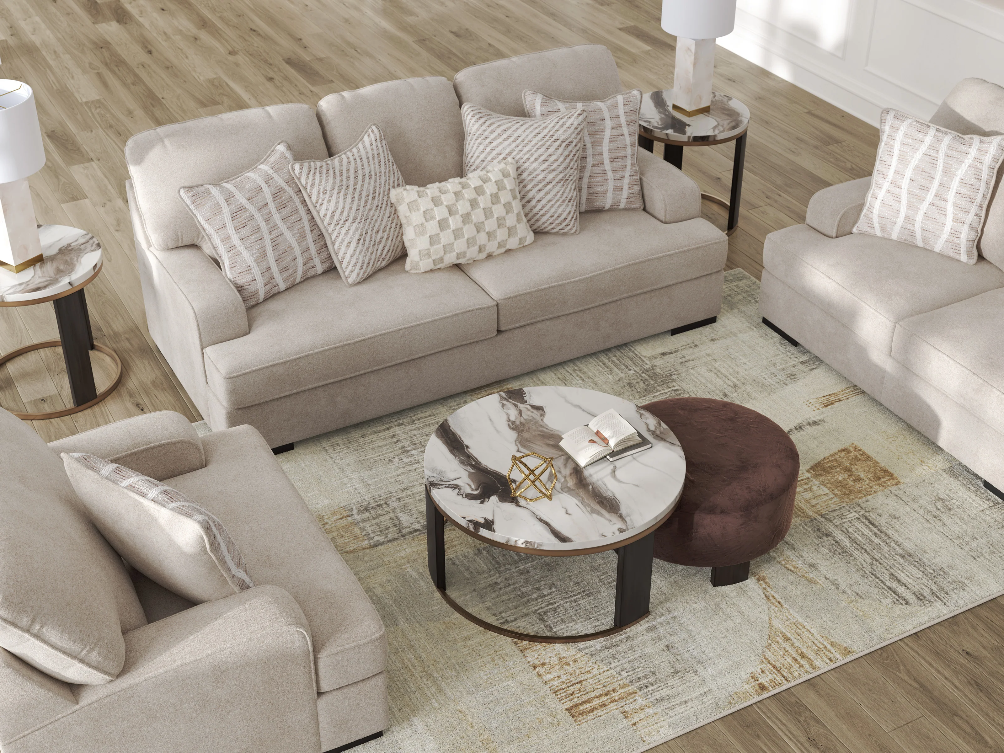 High Profile Sofa Set (3+2+1) - Image 6
