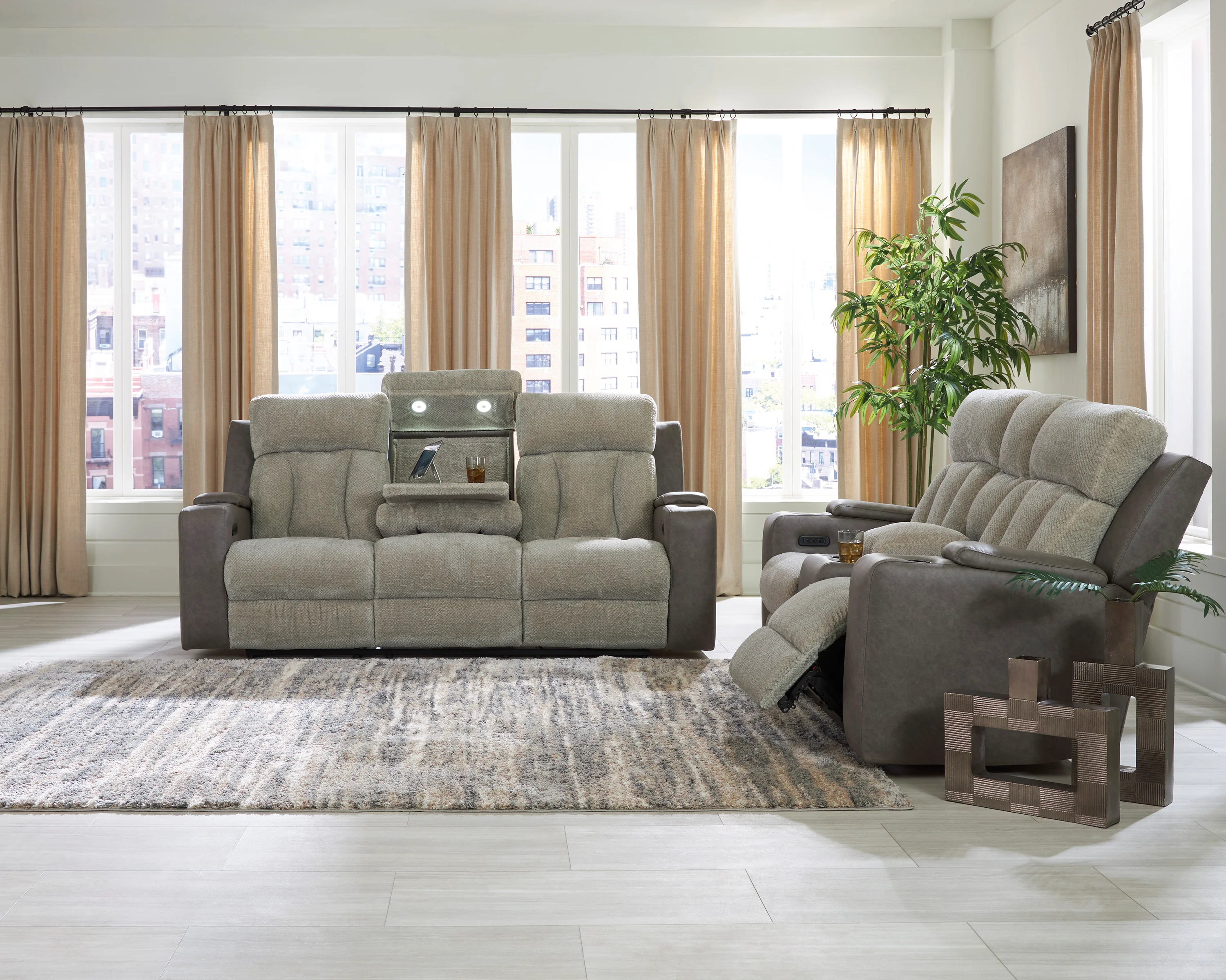 Stately Check Sofa Set (3+2+1) - Image 7