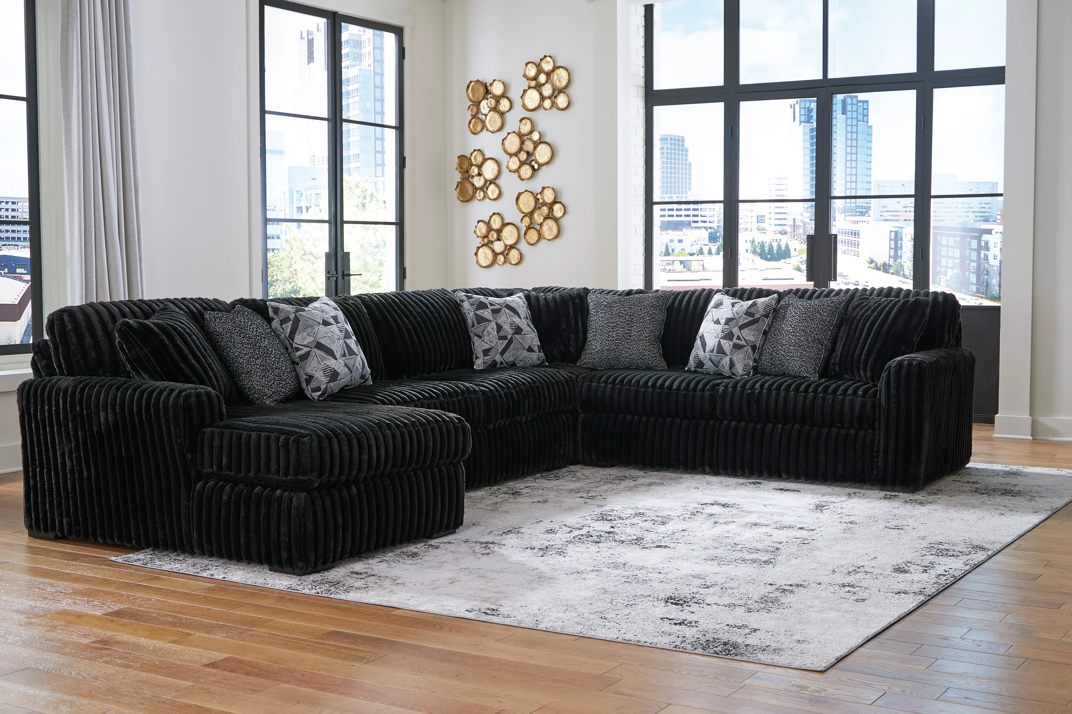 Midnight-Madness 4-piece Sectional Sofa Set - Image 4