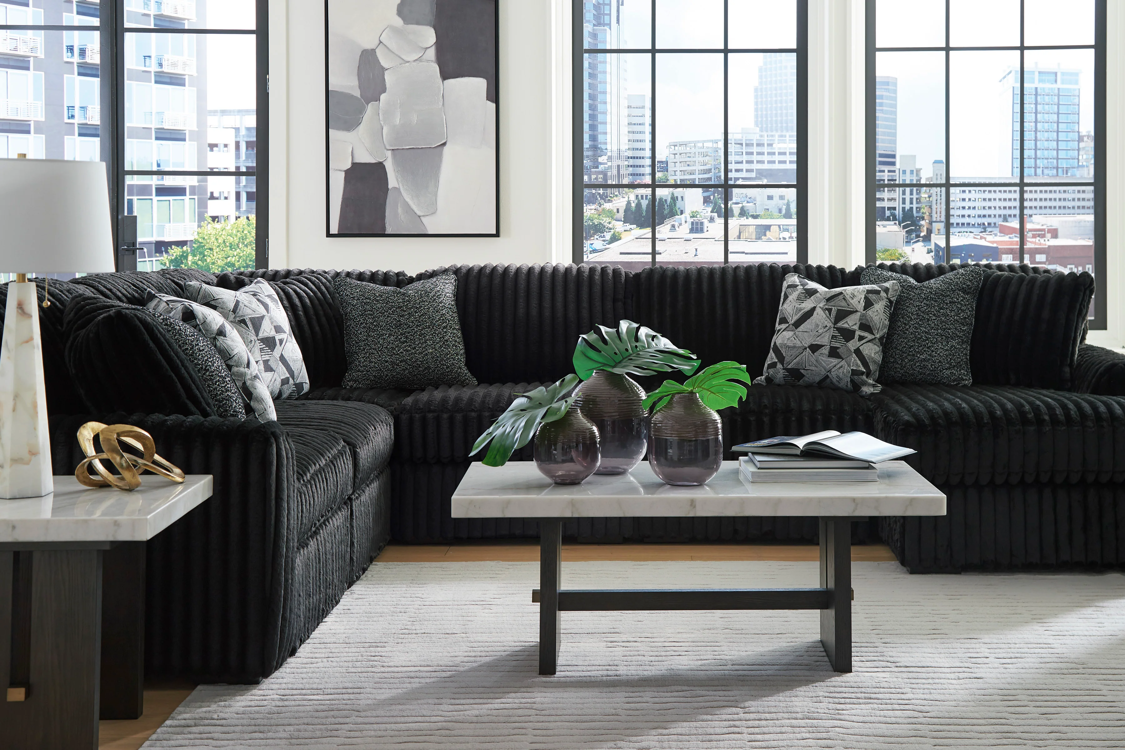 Midnight-Madness 4 piece Sectional Sofa Set - Image 10