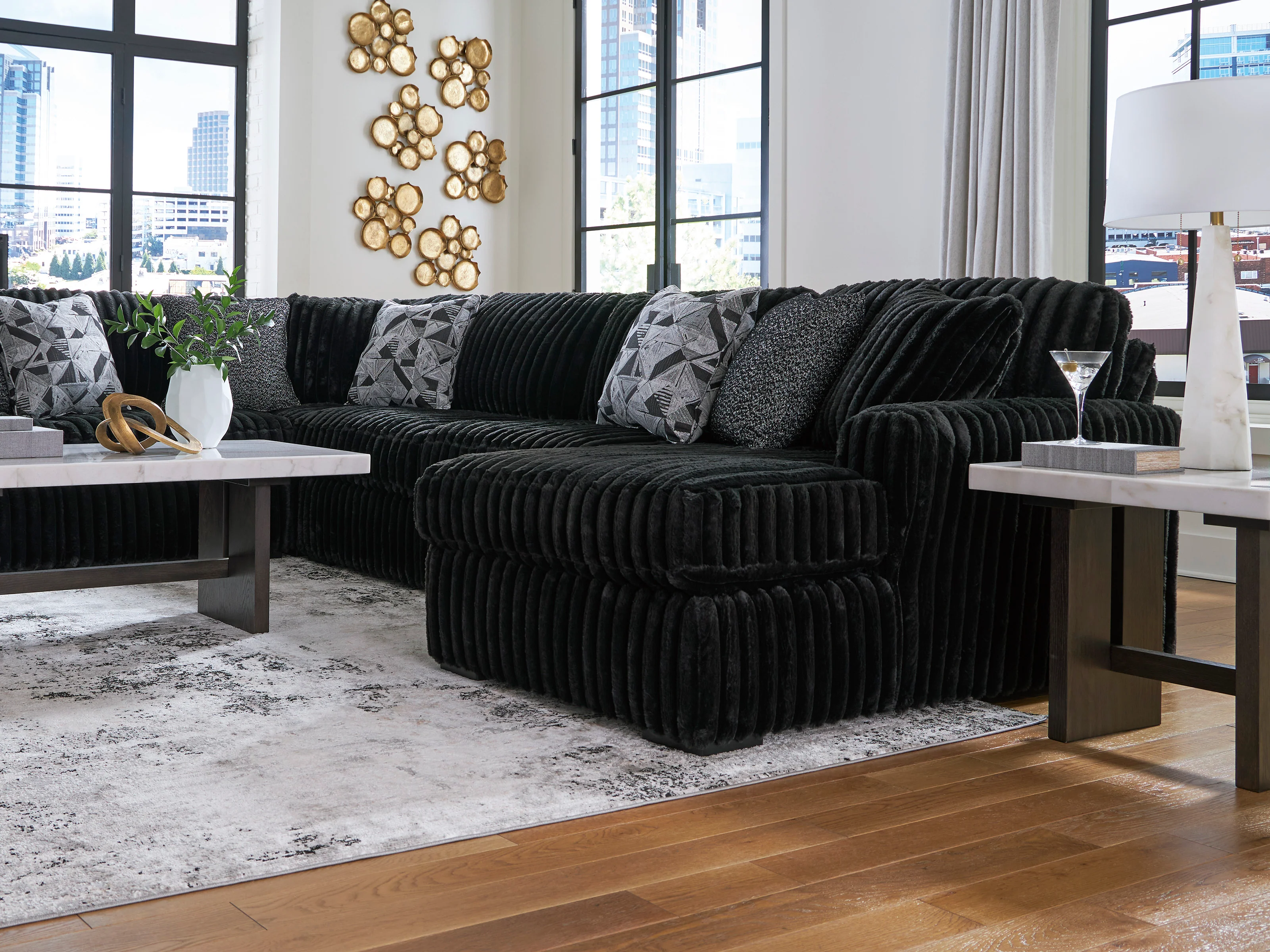 Midnight-Madness 4 piece Sectional Sofa Set - Image 12