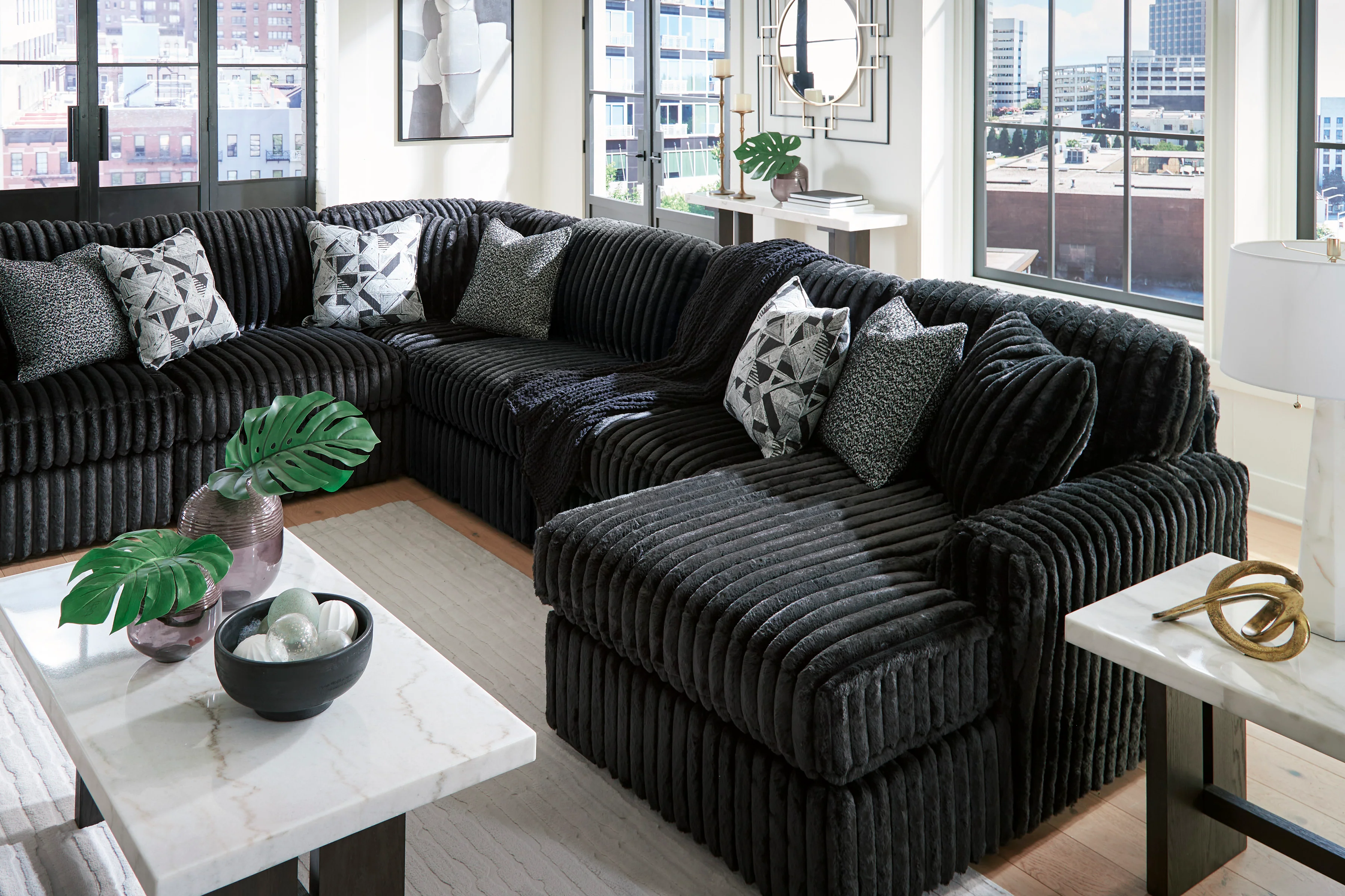 Midnight-Madness 4 piece Sectional Sofa Set - Image 13