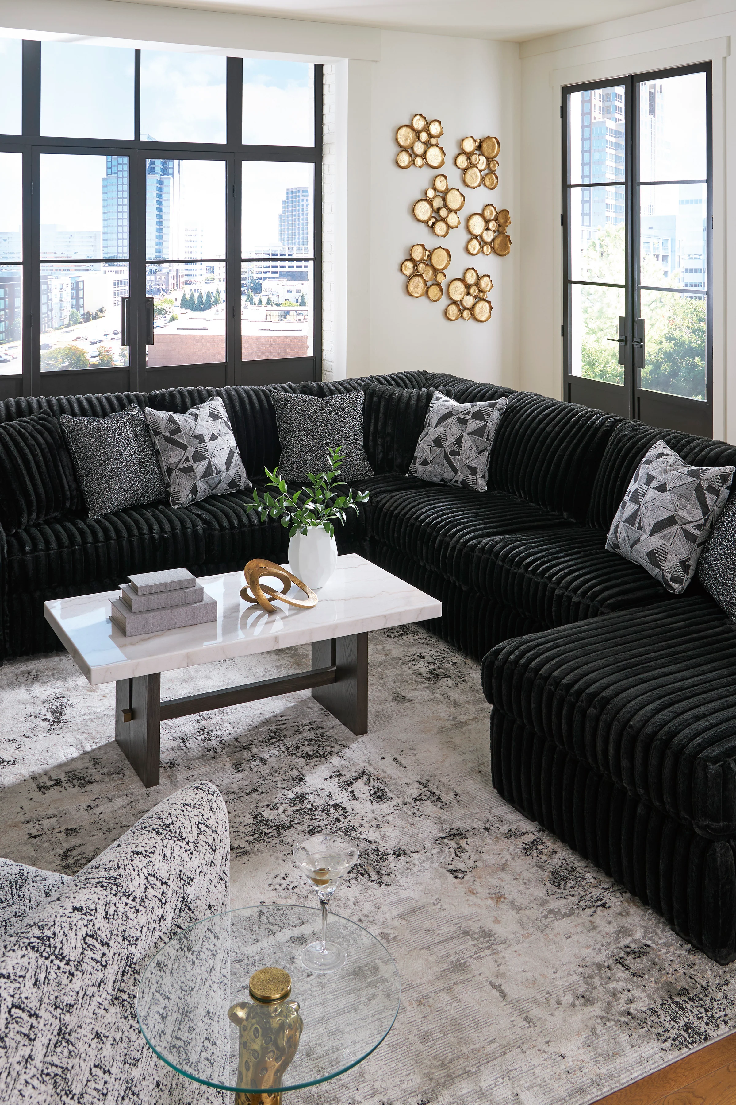 Midnight-Madness 4 piece Sectional Sofa Set - Image 14