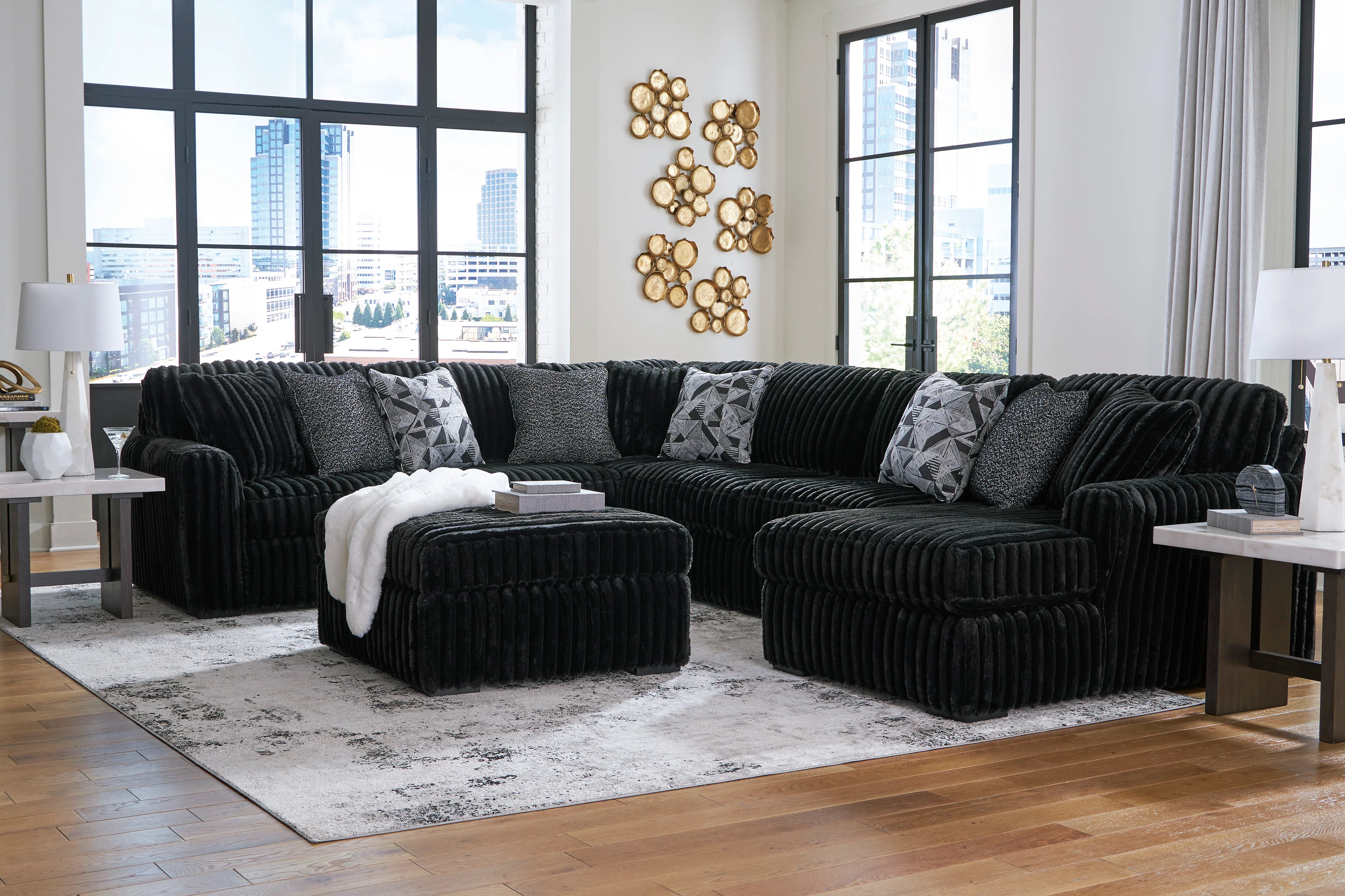 Midnight-Madness 4 piece Sectional Sofa Set - Image 5