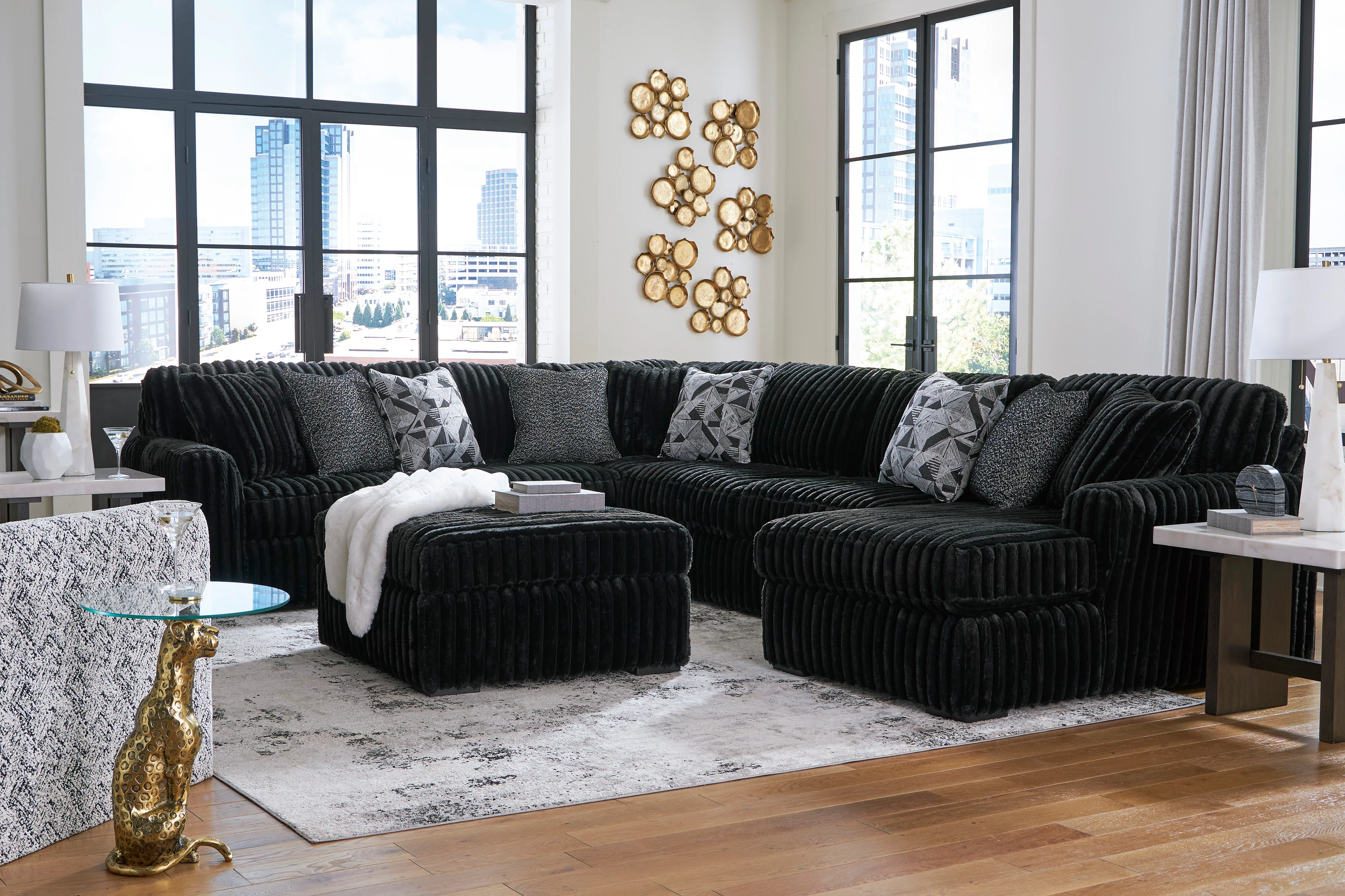 Midnight-Madness 4 piece Sectional Sofa Set - Image 6