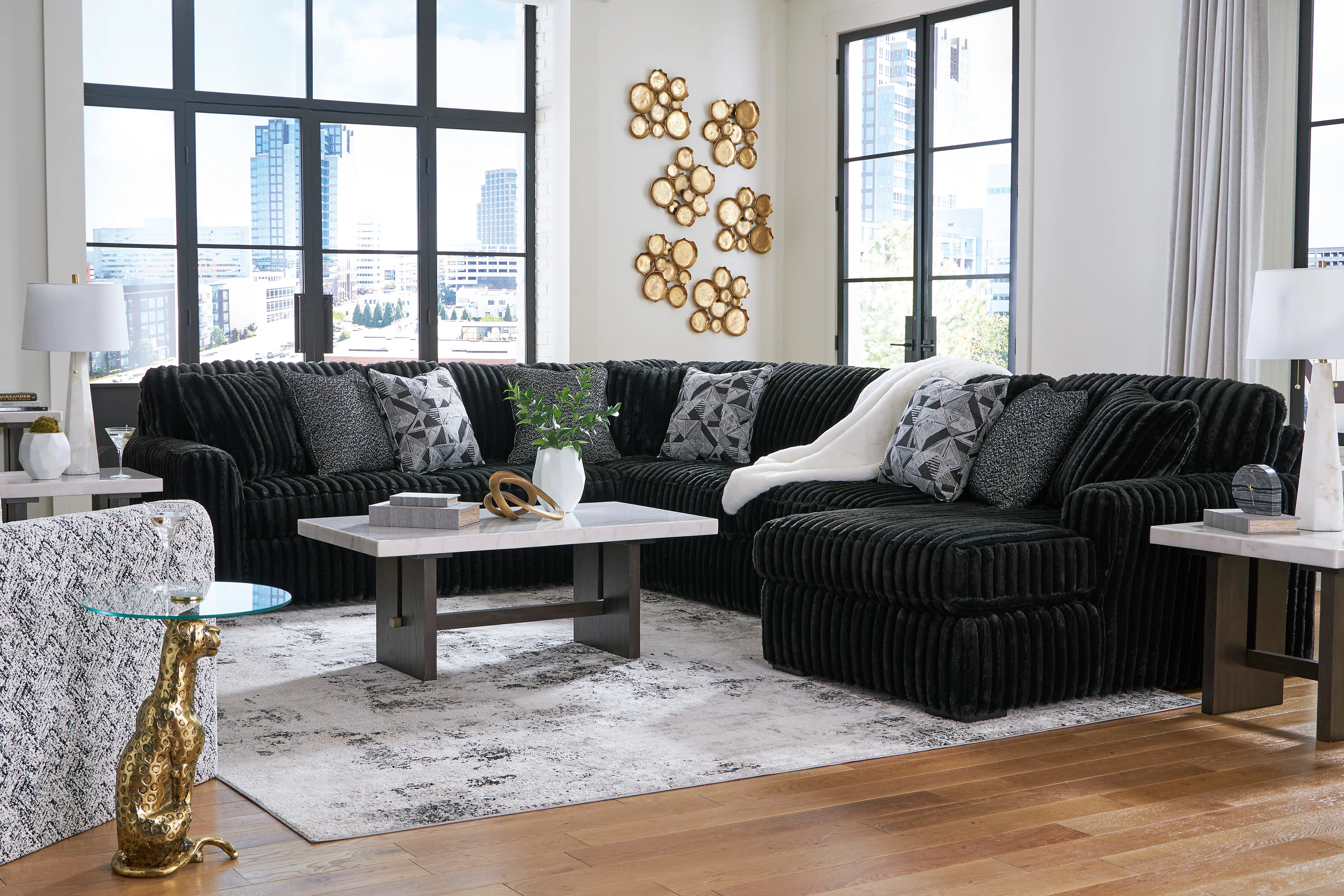 Midnight-Madness 4 piece Sectional Sofa Set - Image 7