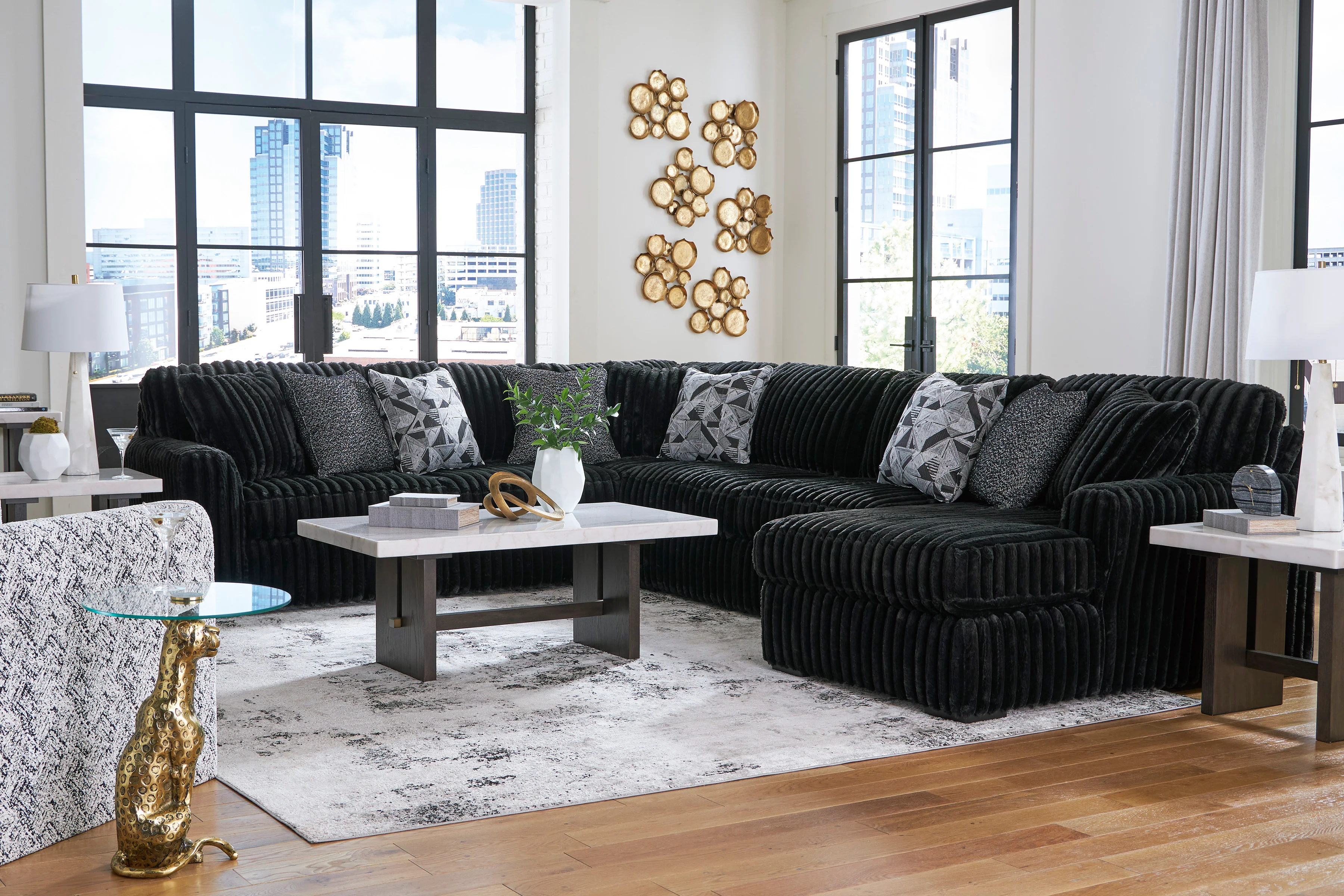 Midnight-Madness 4 piece Sectional Sofa Set - Image 8