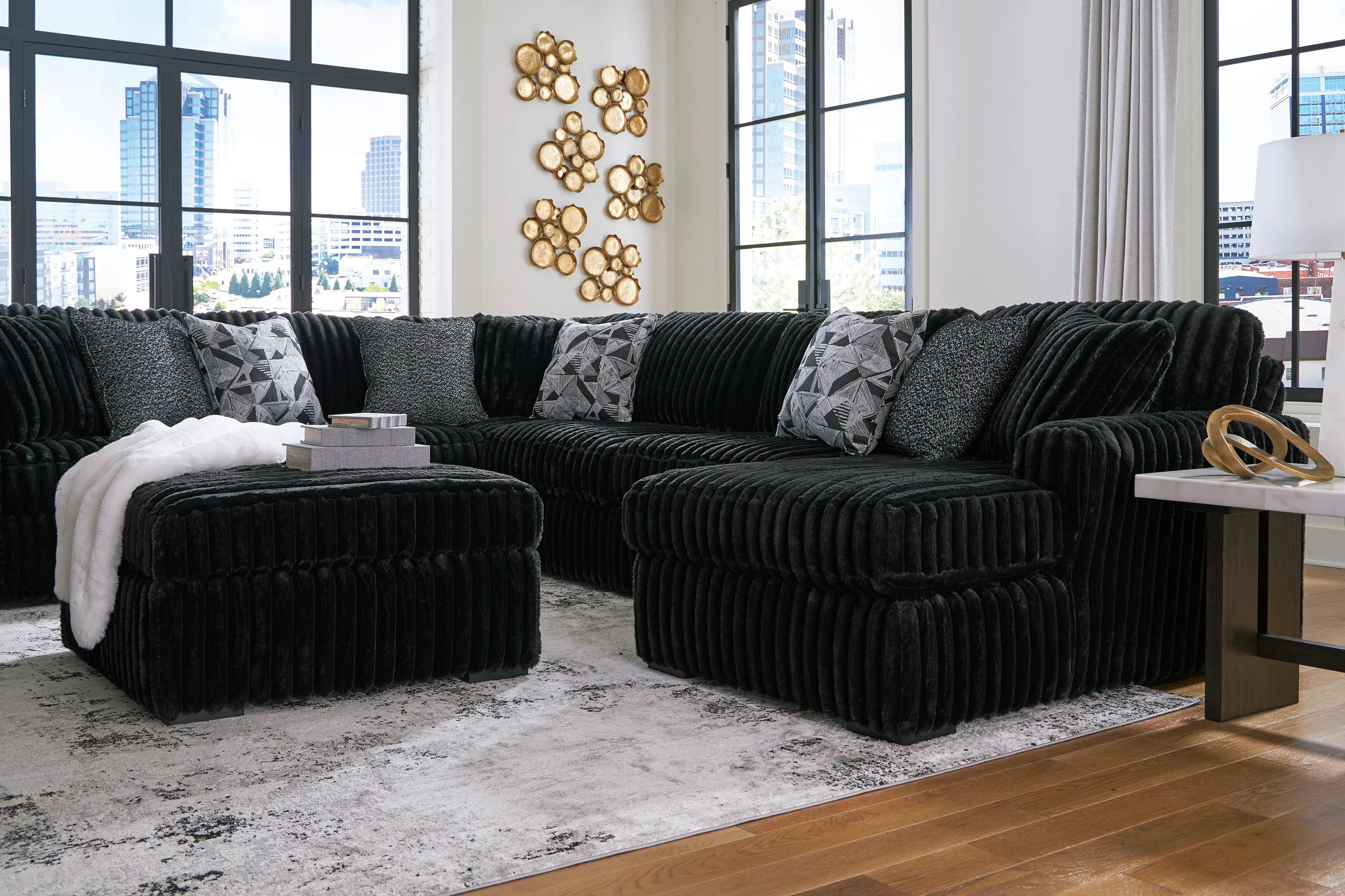 Midnight-Madness 4 piece Sectional Sofa Set - Image 9