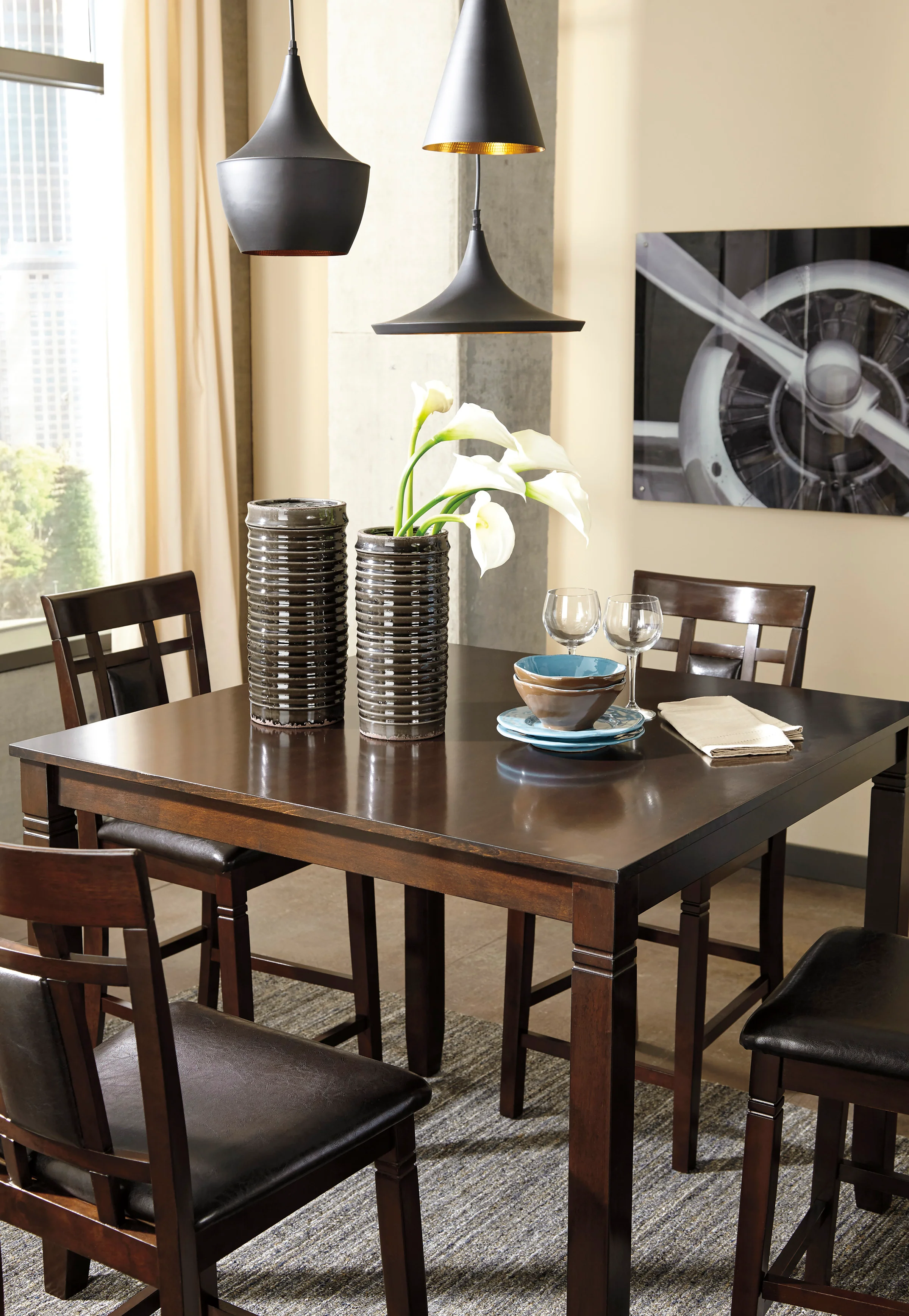 Bennox Counter Height Dining Table and Bar Stools (Set of 5) - Image 4