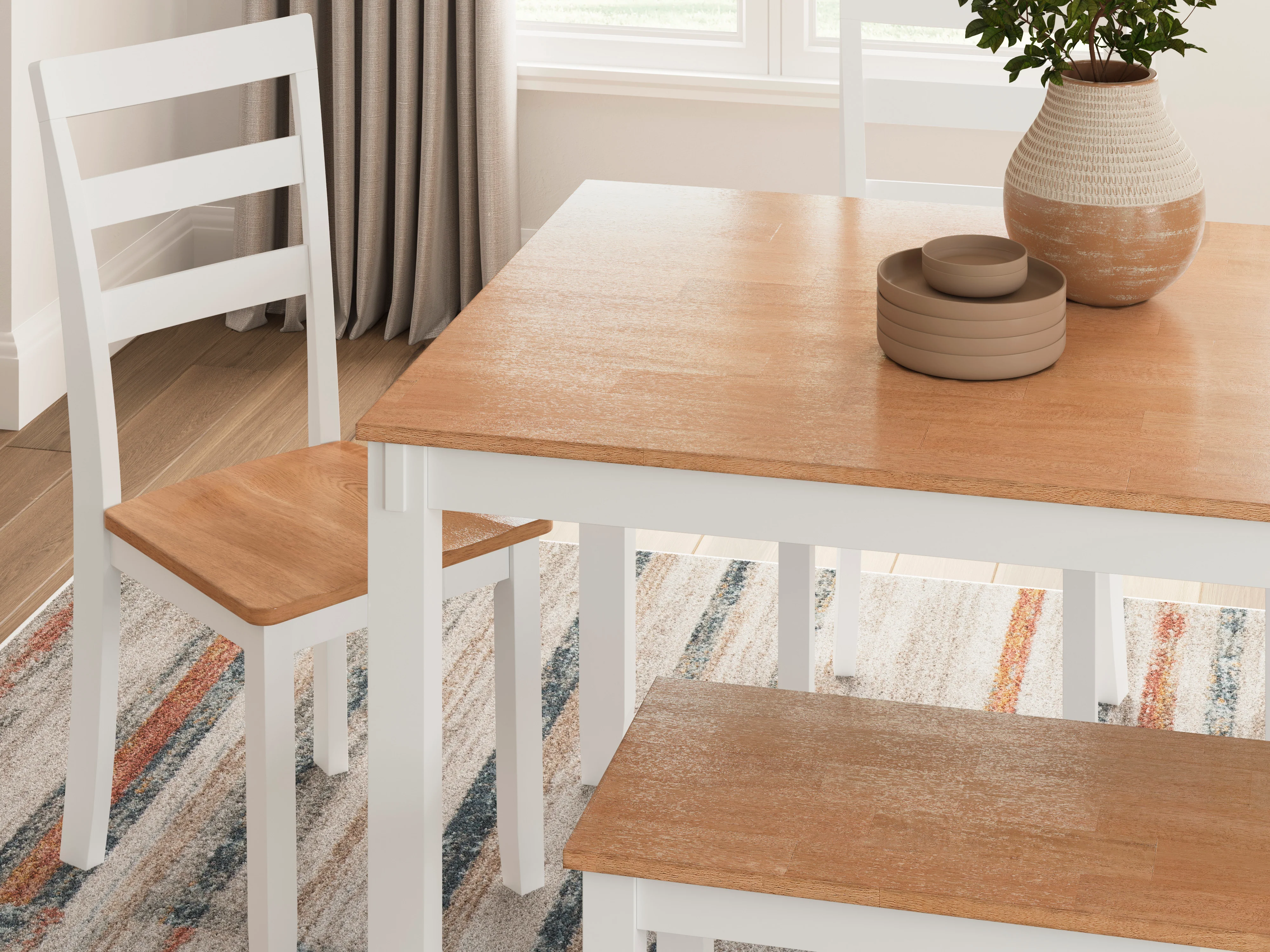 Gesthaven Dining Table with 4 Chairs and Bench (Set of 6) - Image 3