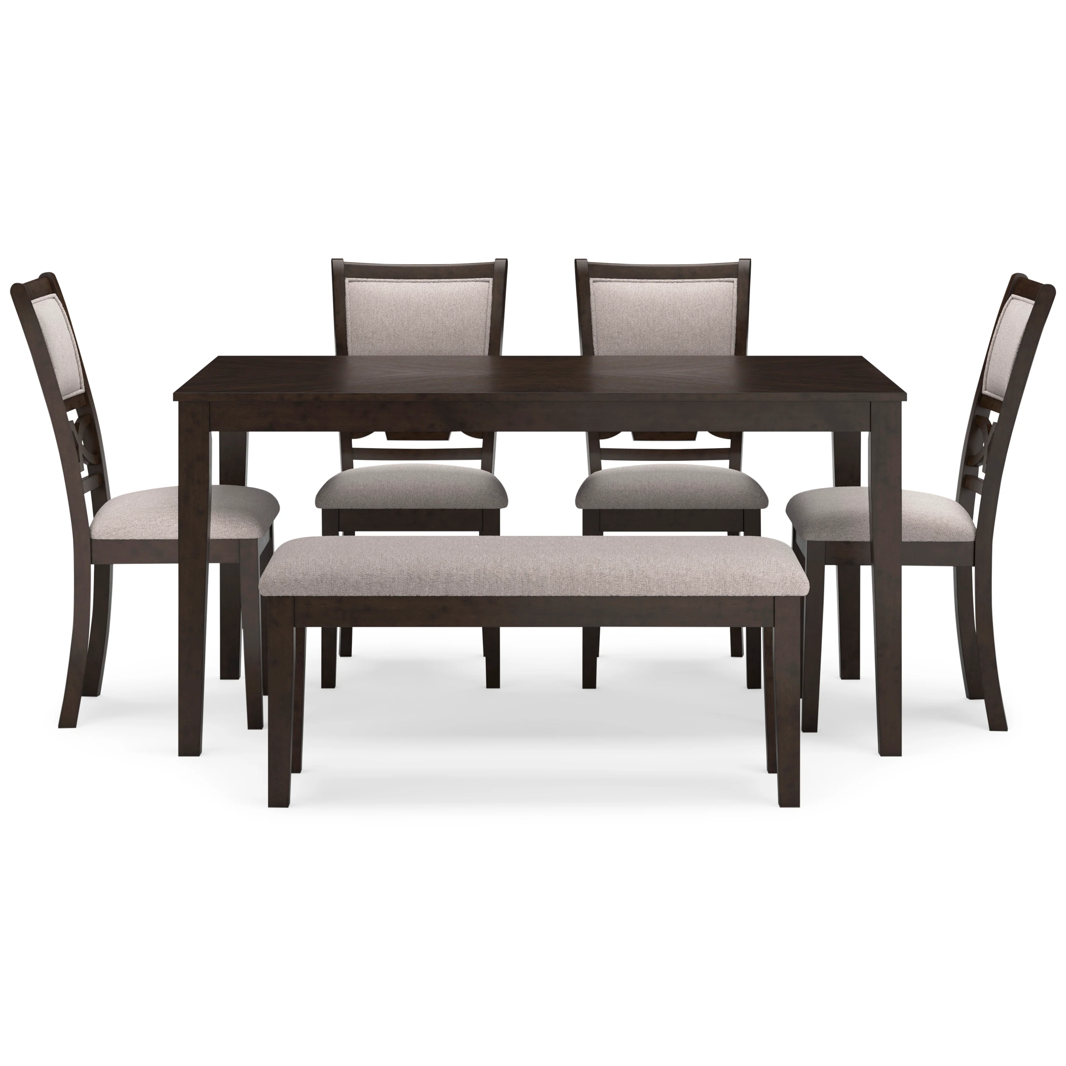 Langwest Dining Table and 4 Chairs and Bench (Set of 6) - Image 4