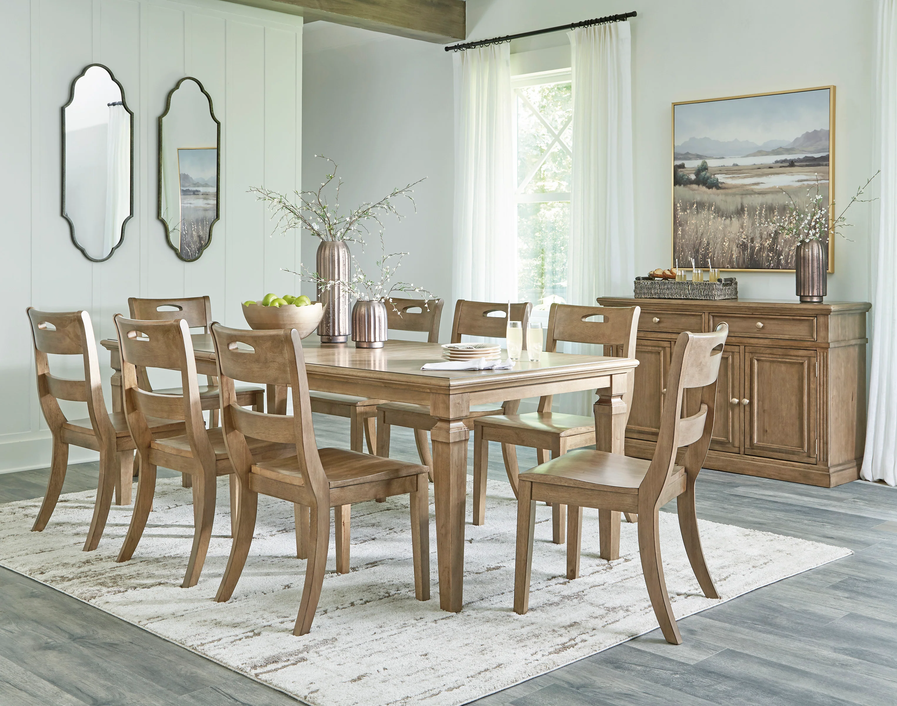 MYLARKEN Dinning table set (Table+ 8 chairs)