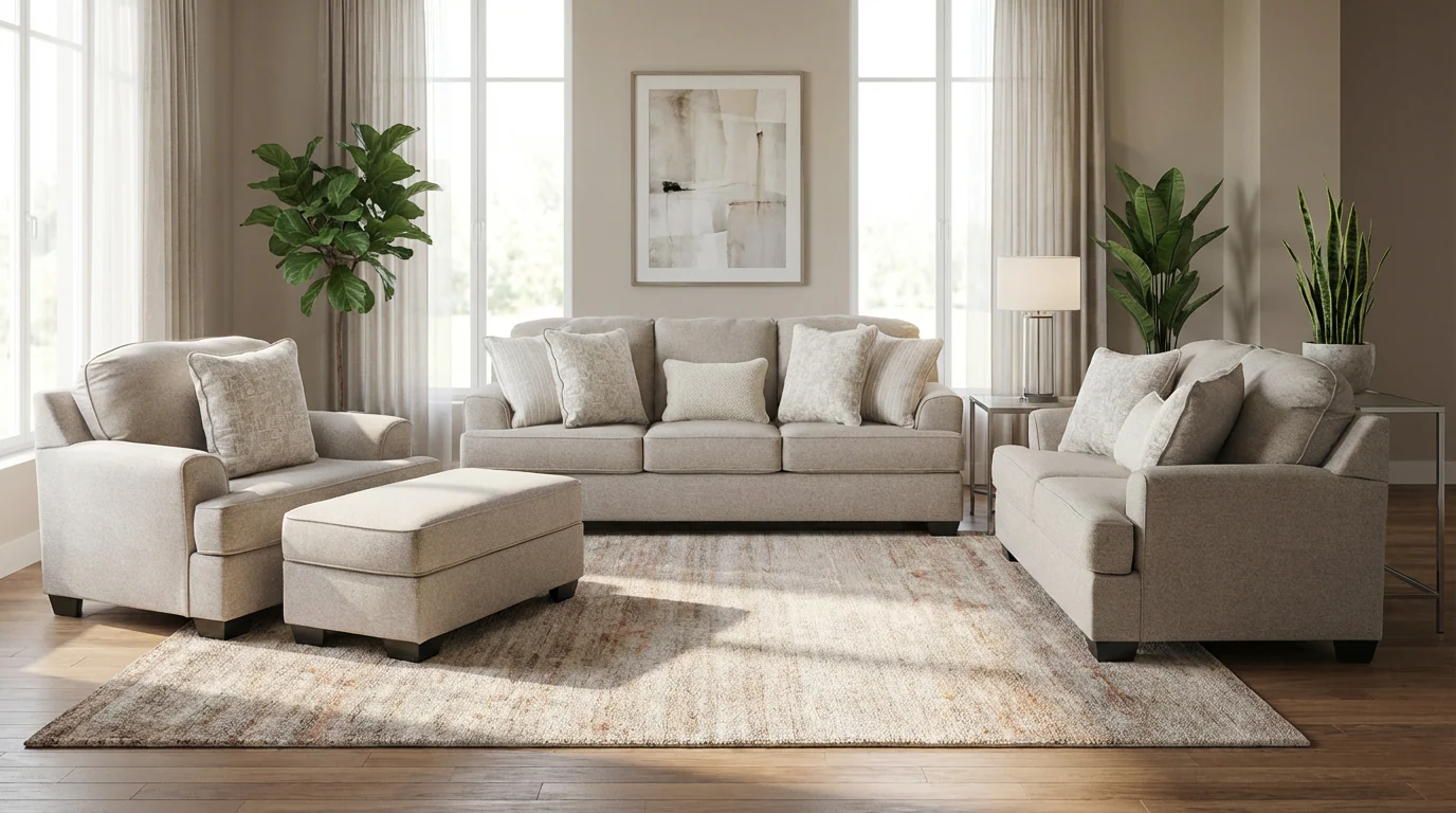 Velvet Beast Sofa Set (3+2+1+ottoman) - Image 3