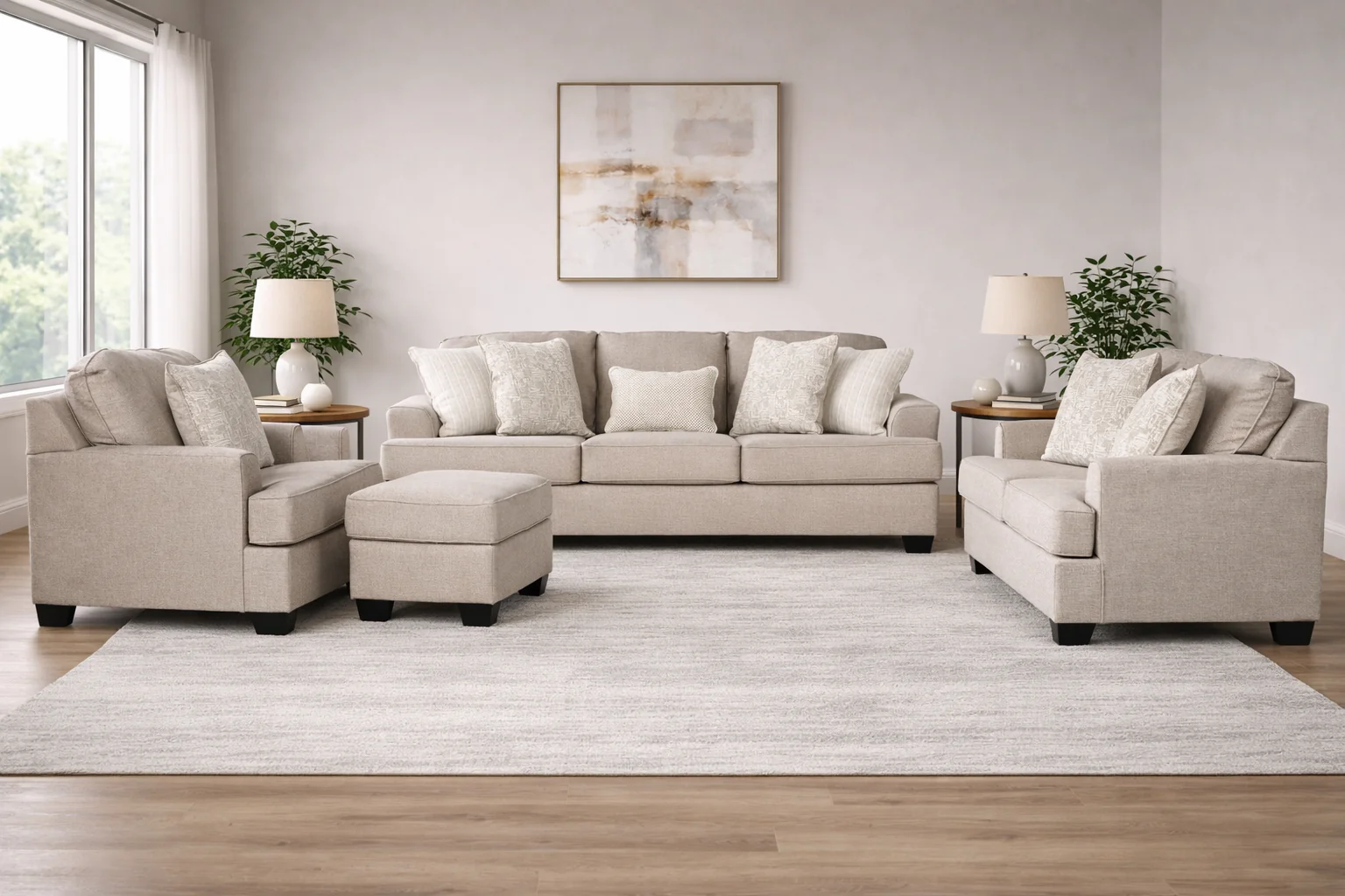 Velvet Beast Sofa Set (3+2+1+ottoman) - Image 5