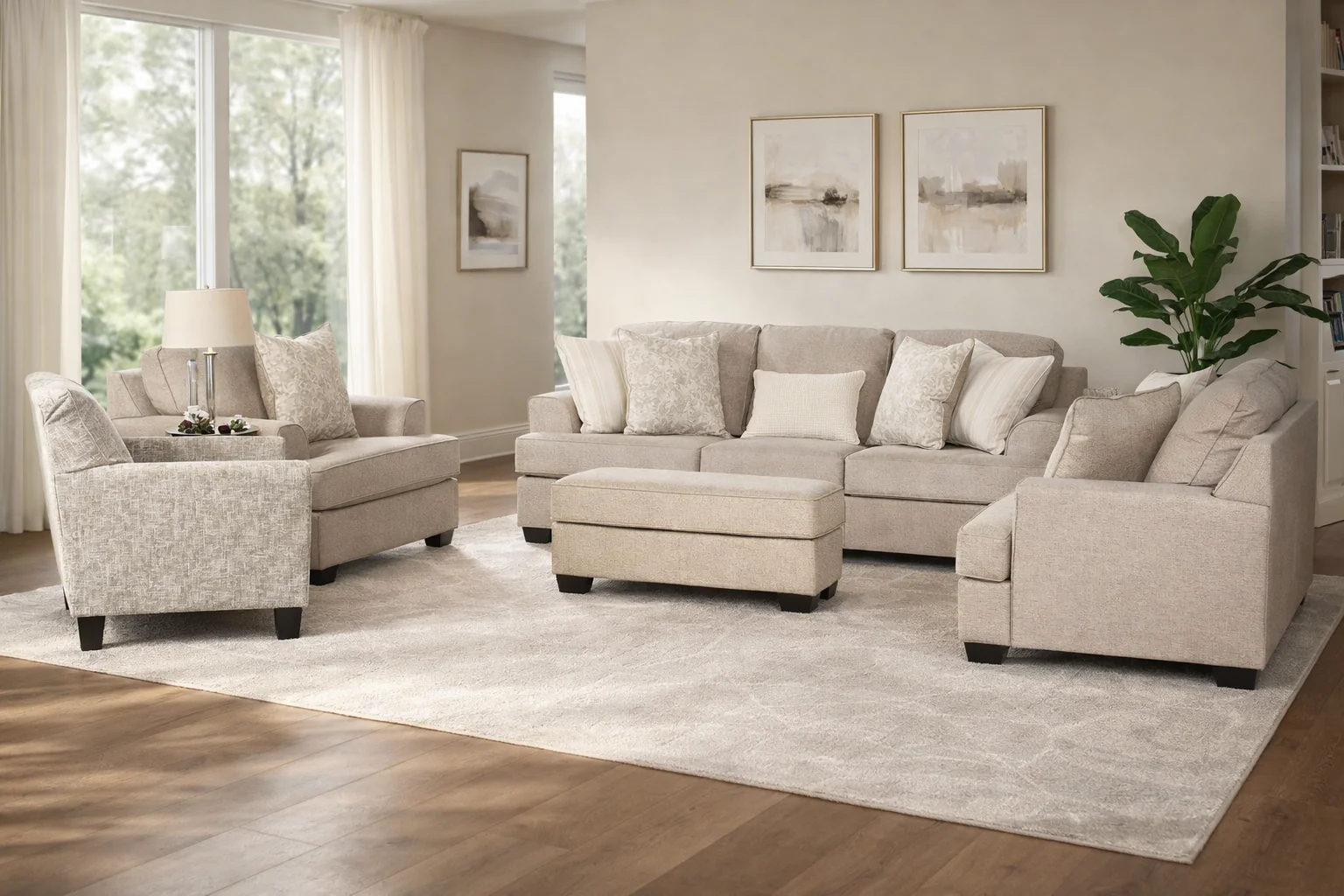 Velvet Beast Sofa Set (3+2+1+ottoman+Accent chair) - Image 13