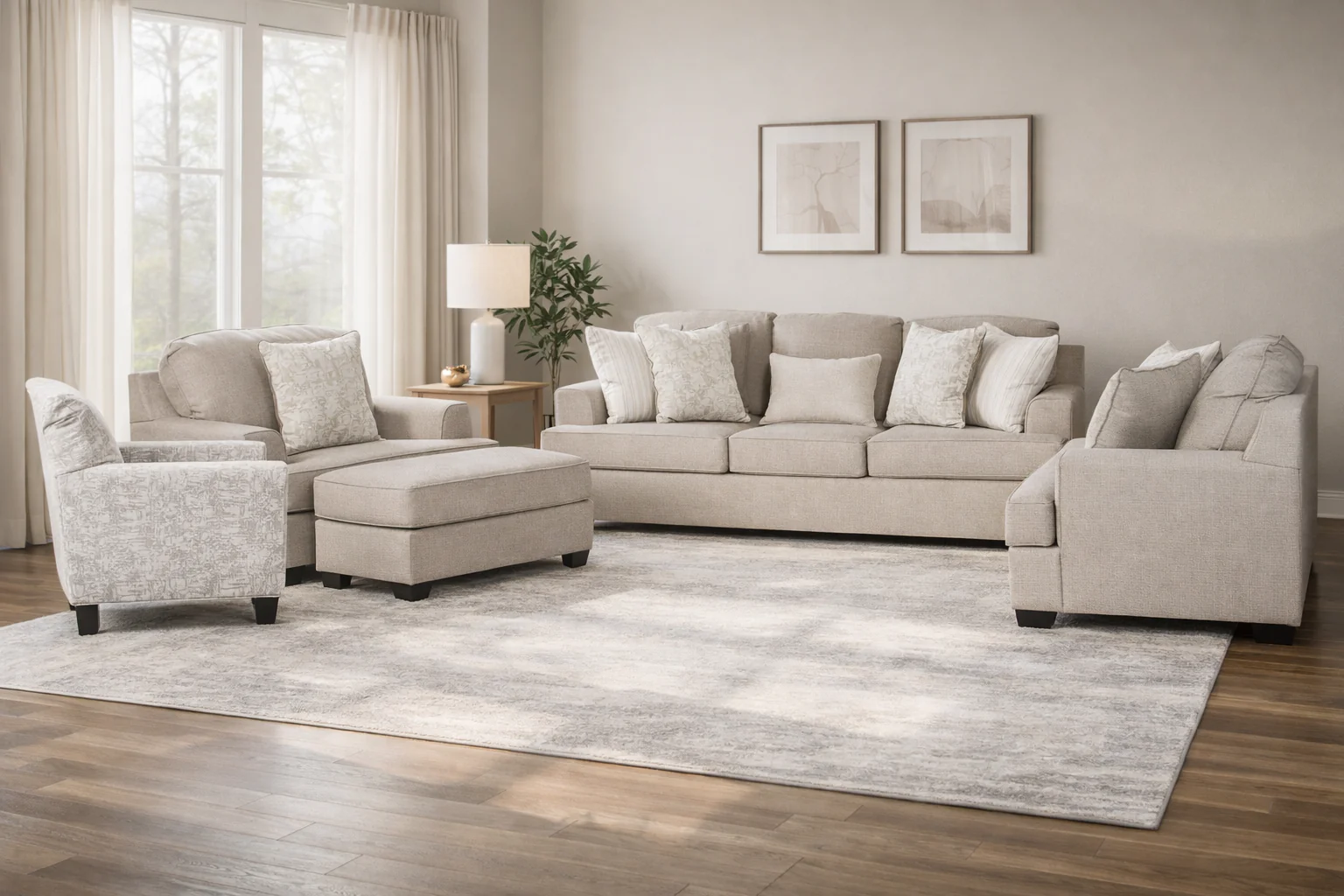 Velvet Beast Sofa Set (3+2+1+ottoman+Accent chair) - Image 15