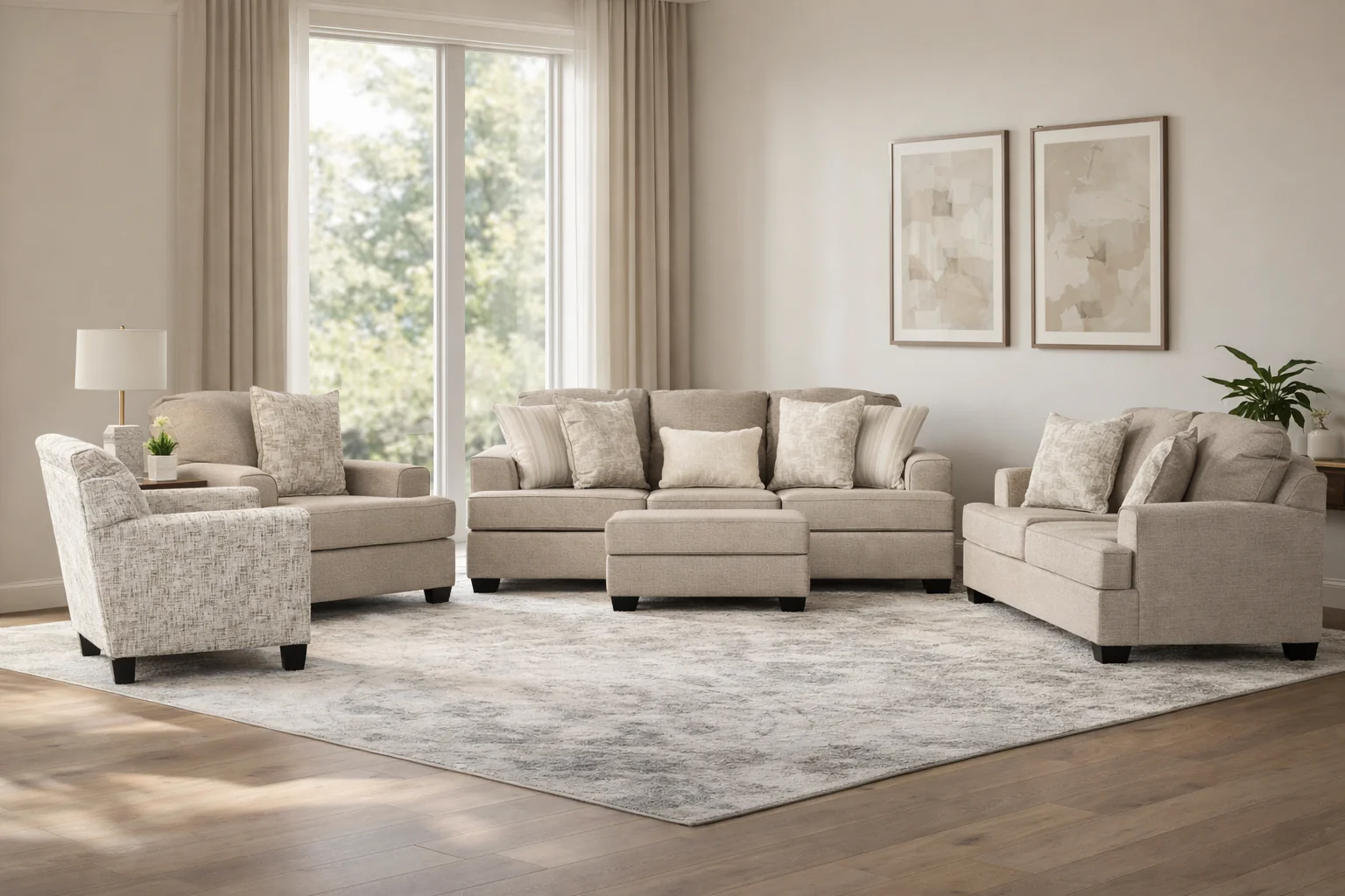 Velvet Beast Sofa Set (3+2+1+ottoman+Accent chair) - Image 6