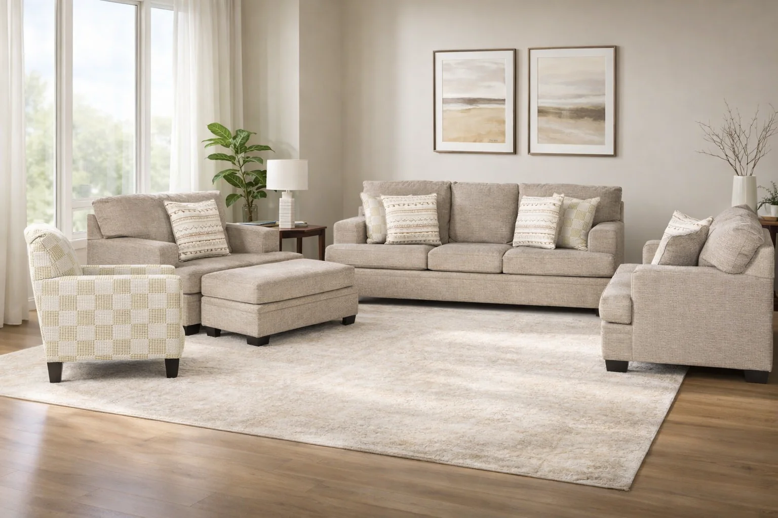 Chesterfield Sofa Set (3+2+1+ottoman+Accent chair) - Image 3
