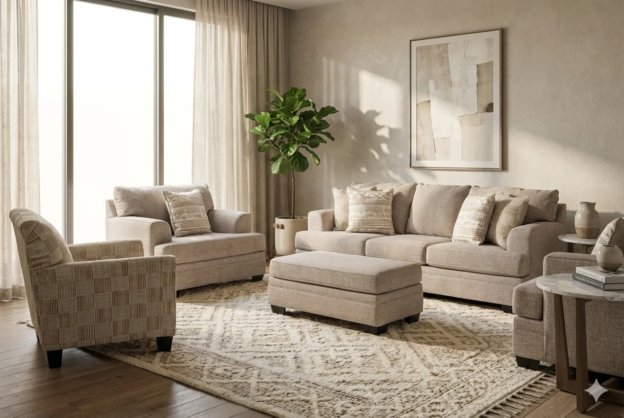 Chesterfield Sofa Set (3+2+1+ottoman+Accent chair) - Image 5