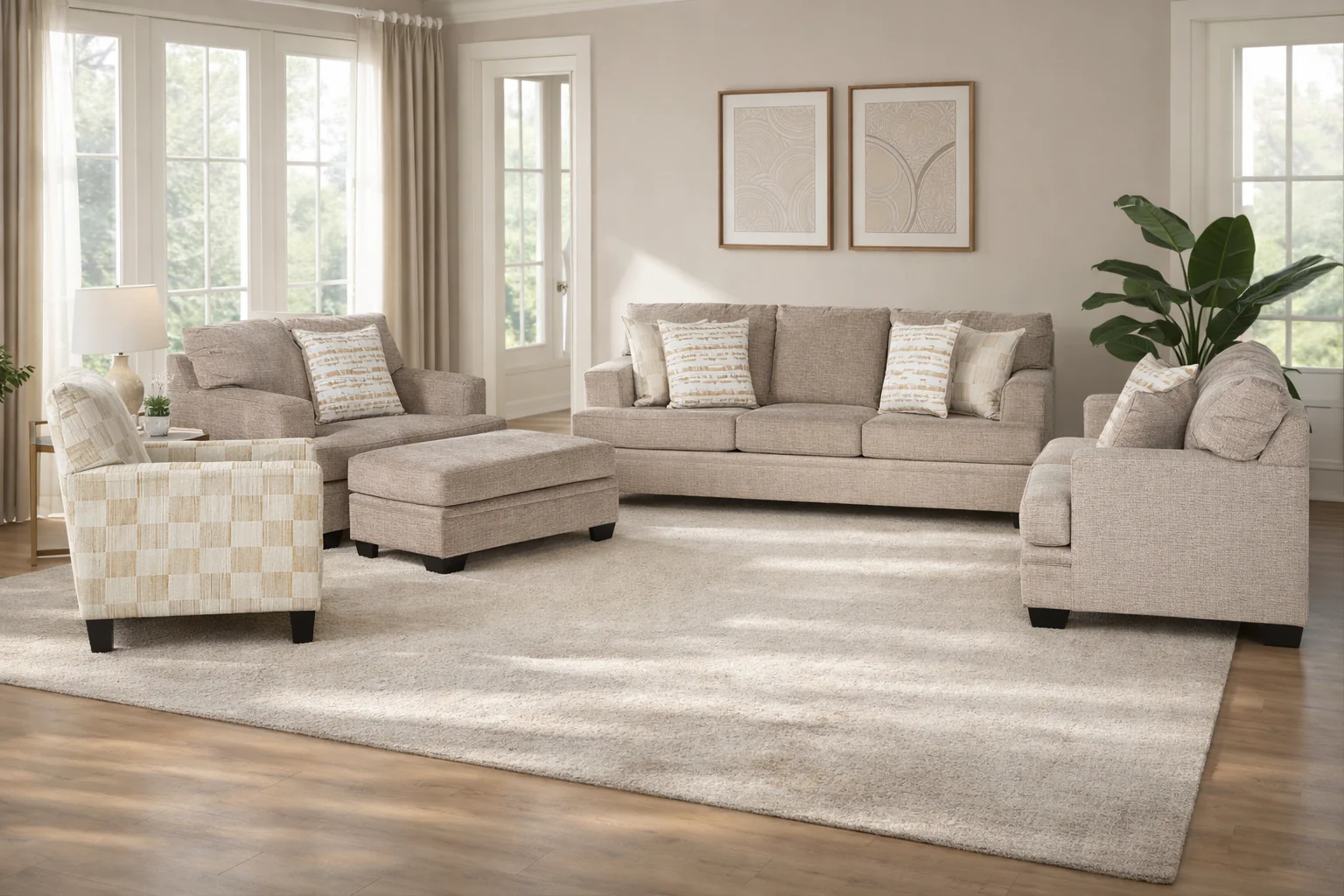 Chesterfield Sofa Set (3+2+1+ottoman+Accent chair) - Image 6
