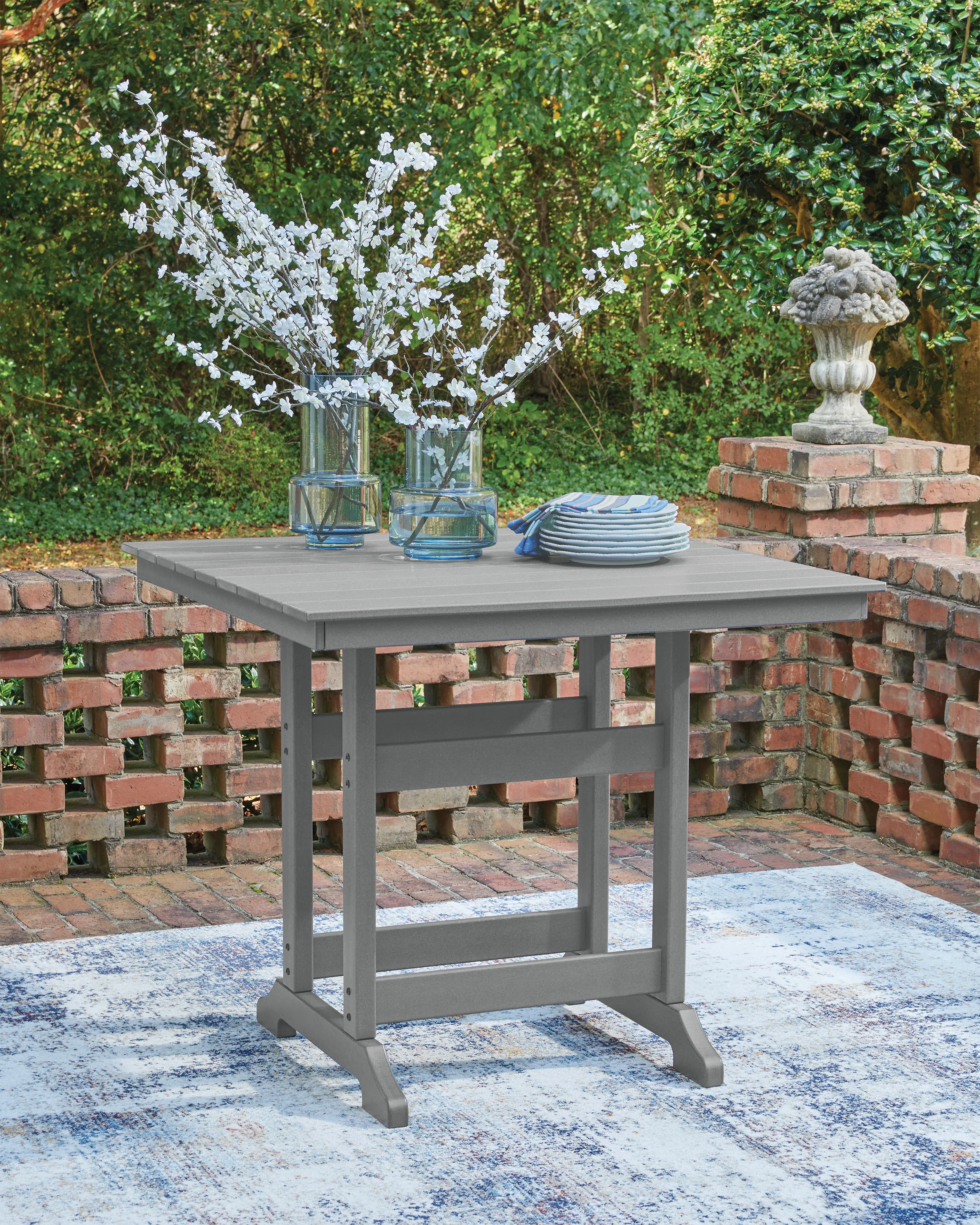 Ross Cove Outdoor Table Set With 4 Barstool - Image 9