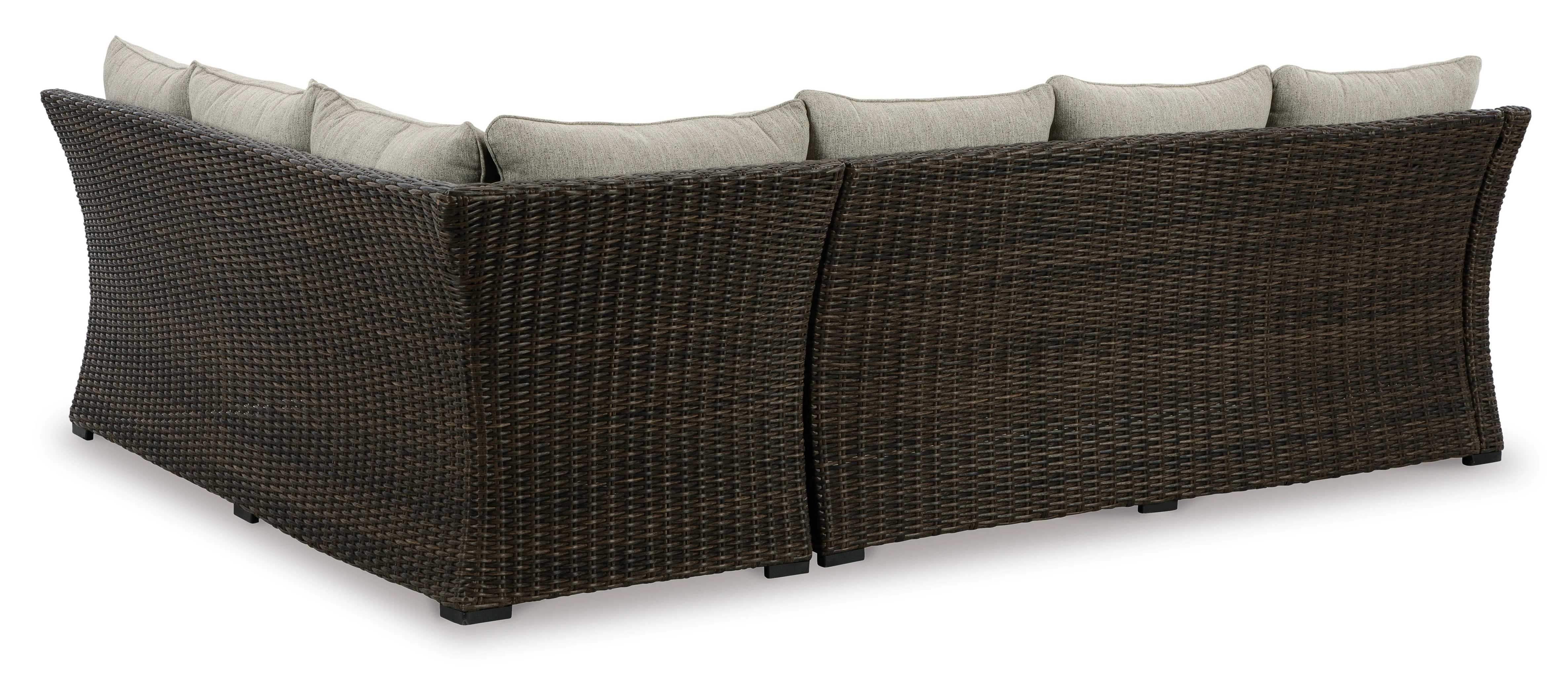 Brook Ranch Outdoor Sectional Sofa Set With Table - Image 14