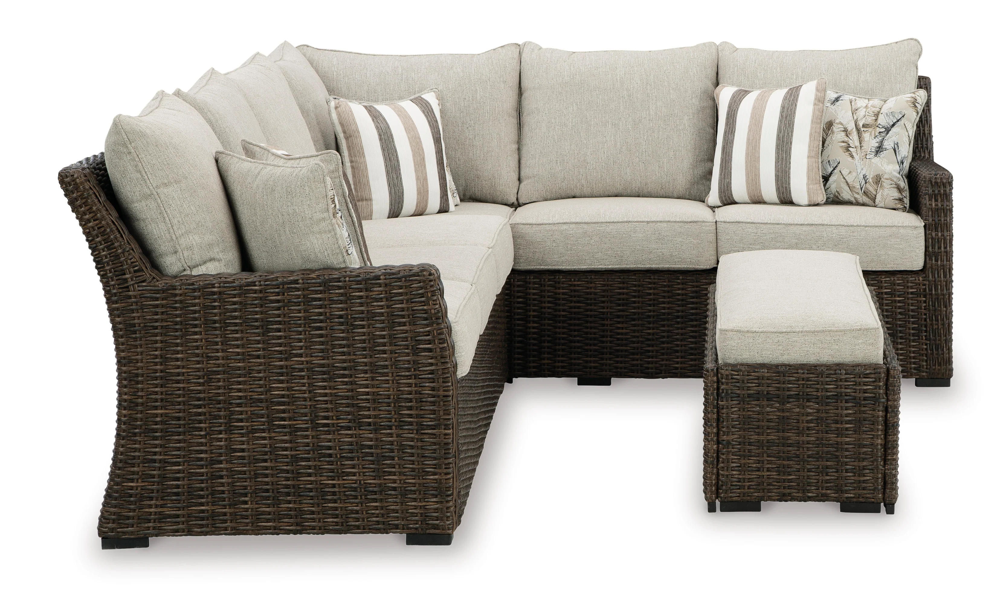 Brook Ranch Outdoor Sectional Sofa Set With Table - Image 17