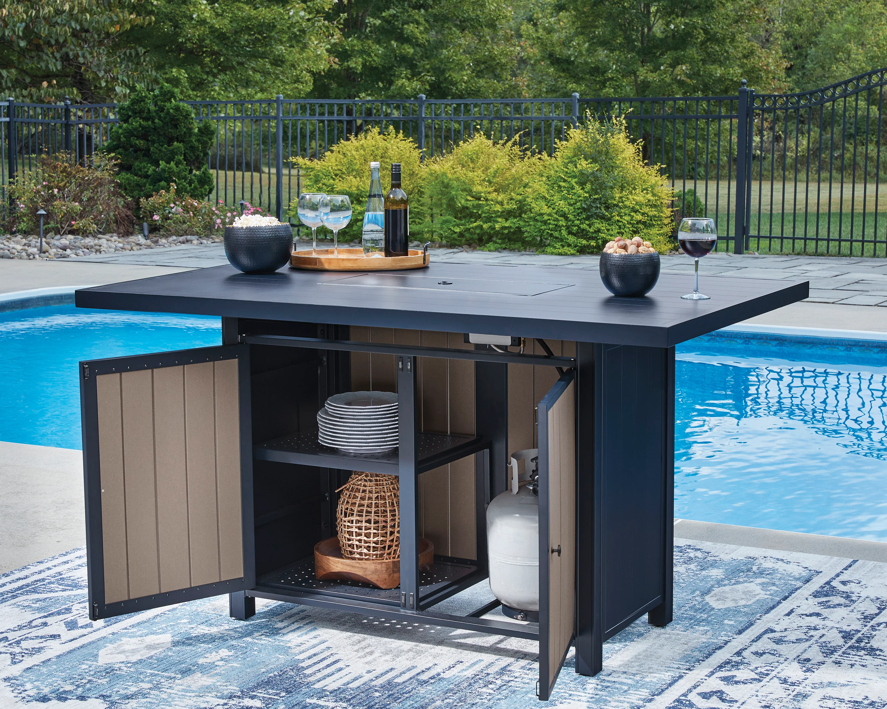 Mabry Shores Rect Bar Table With Fire Pit - Image 7