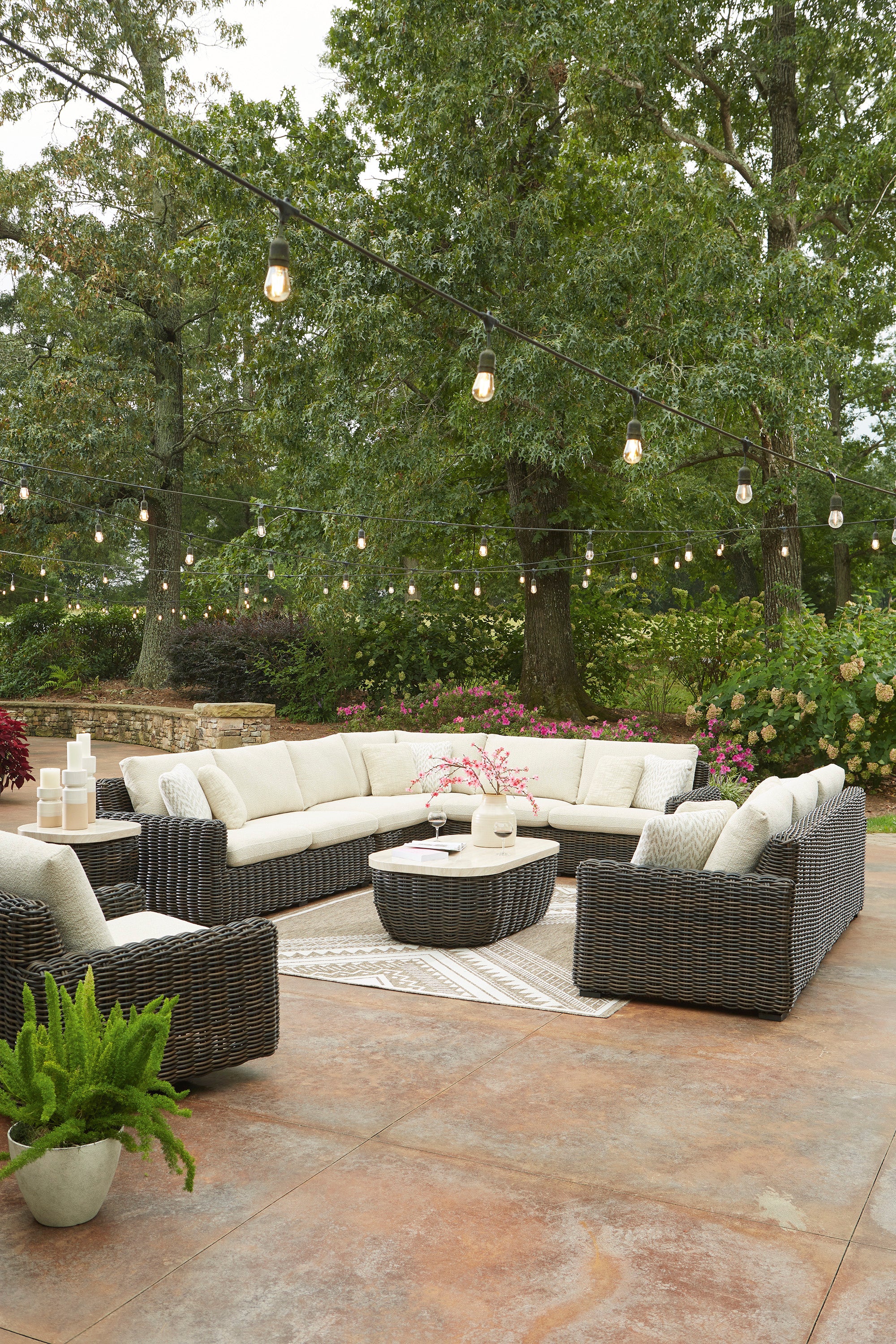 Kimora Outdoor Sectional Sofa Set With Cocktail Table & End Table - Image 8