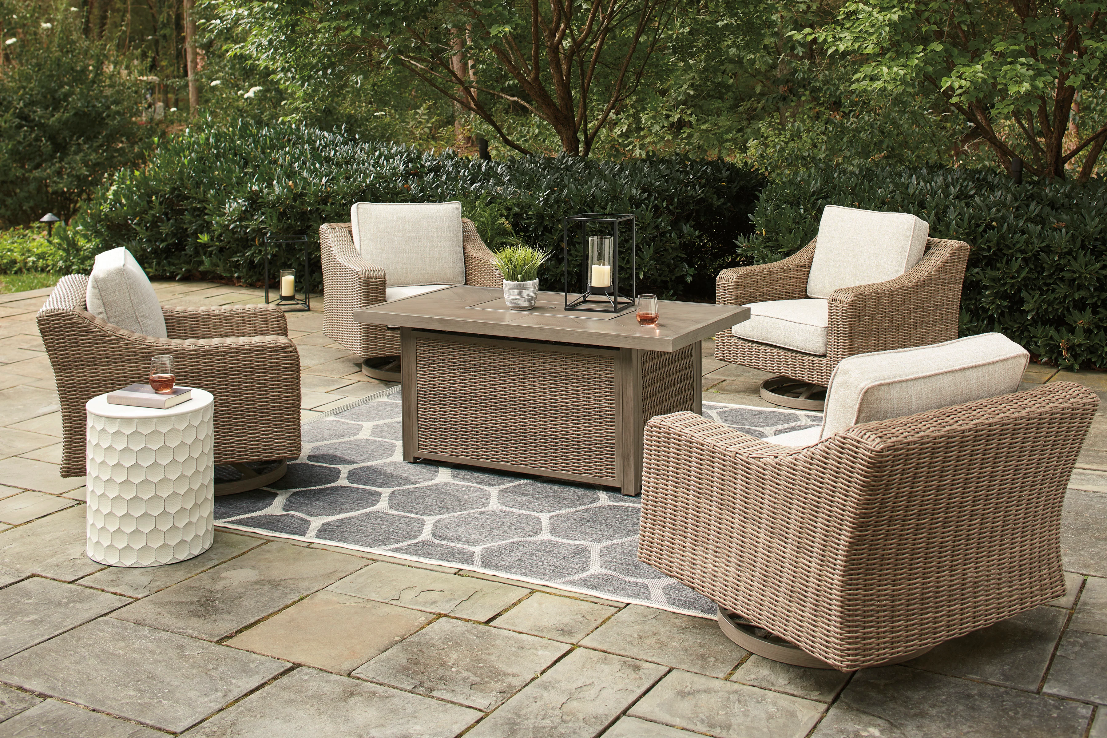 Brook Ranch Rectangular Fire Pit Table - Image 9