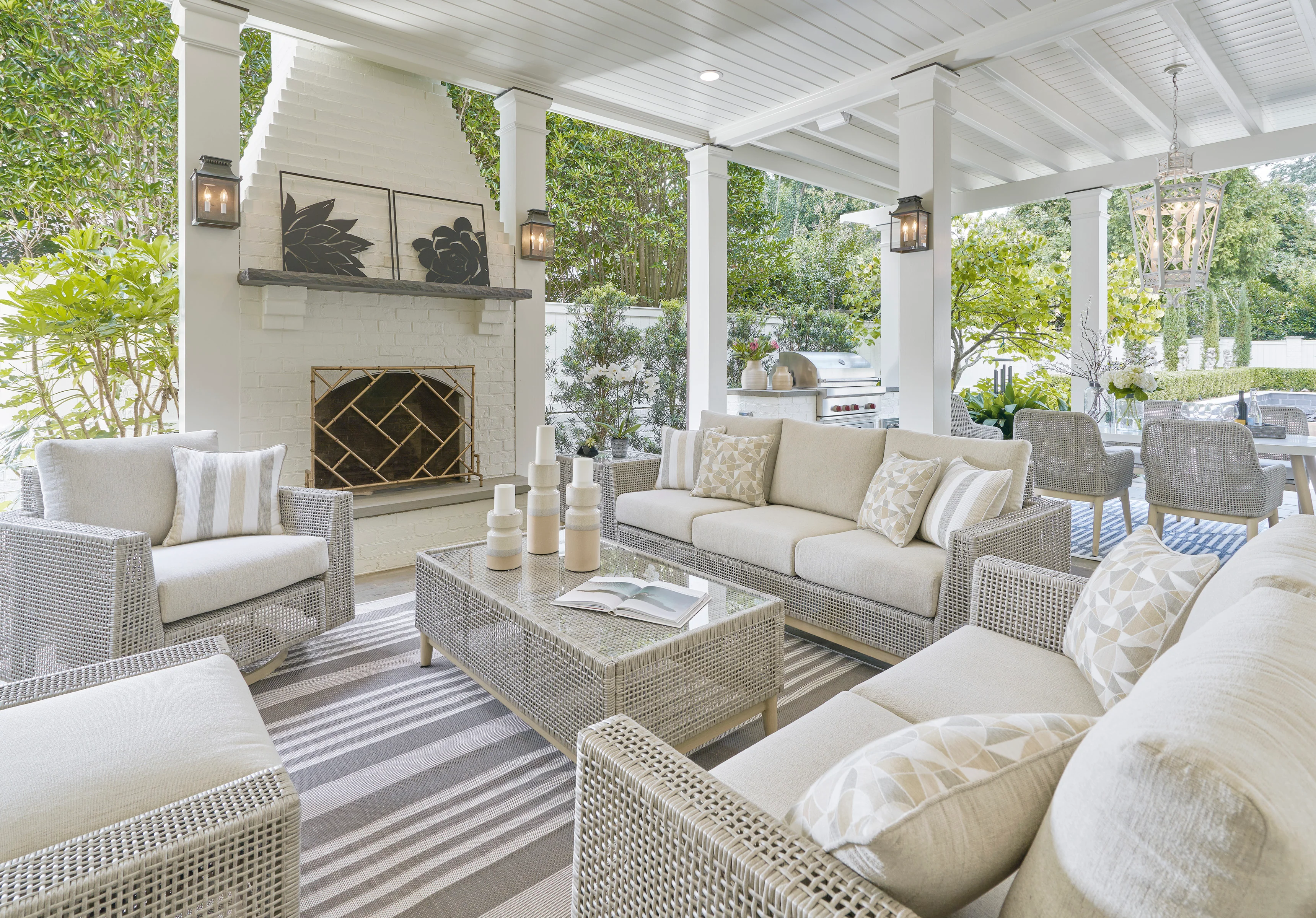 Seton Creek Outdoor Sofa Set With Cocktail Table & End Table - Image 13