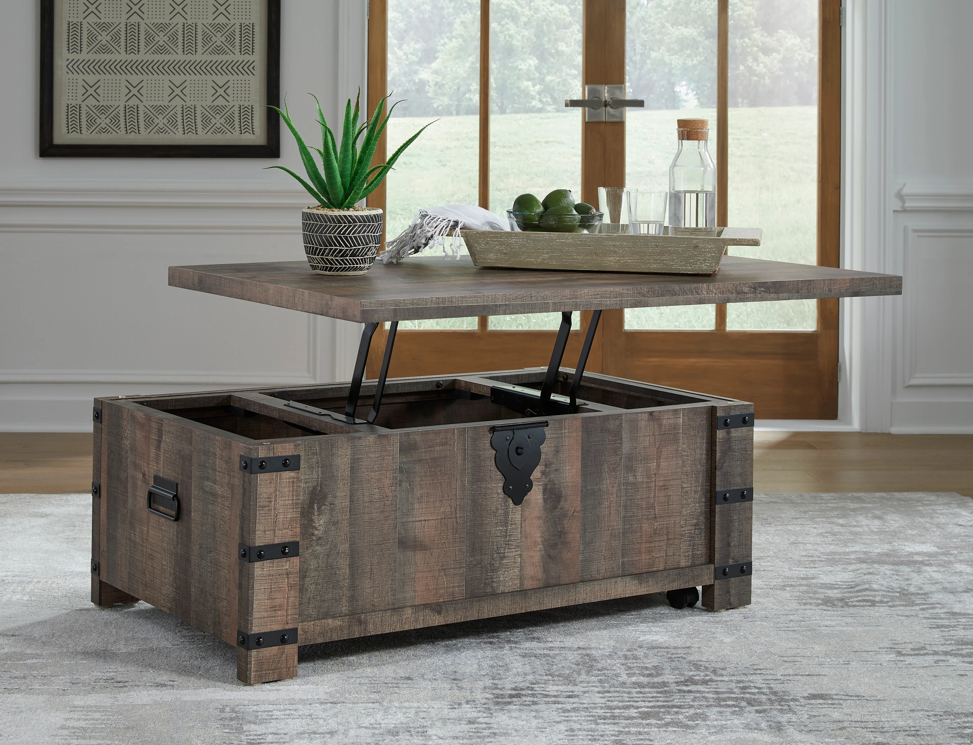 Hollum Coffee Table Set (Lift Top Coffee Table With + 2 End Tables)