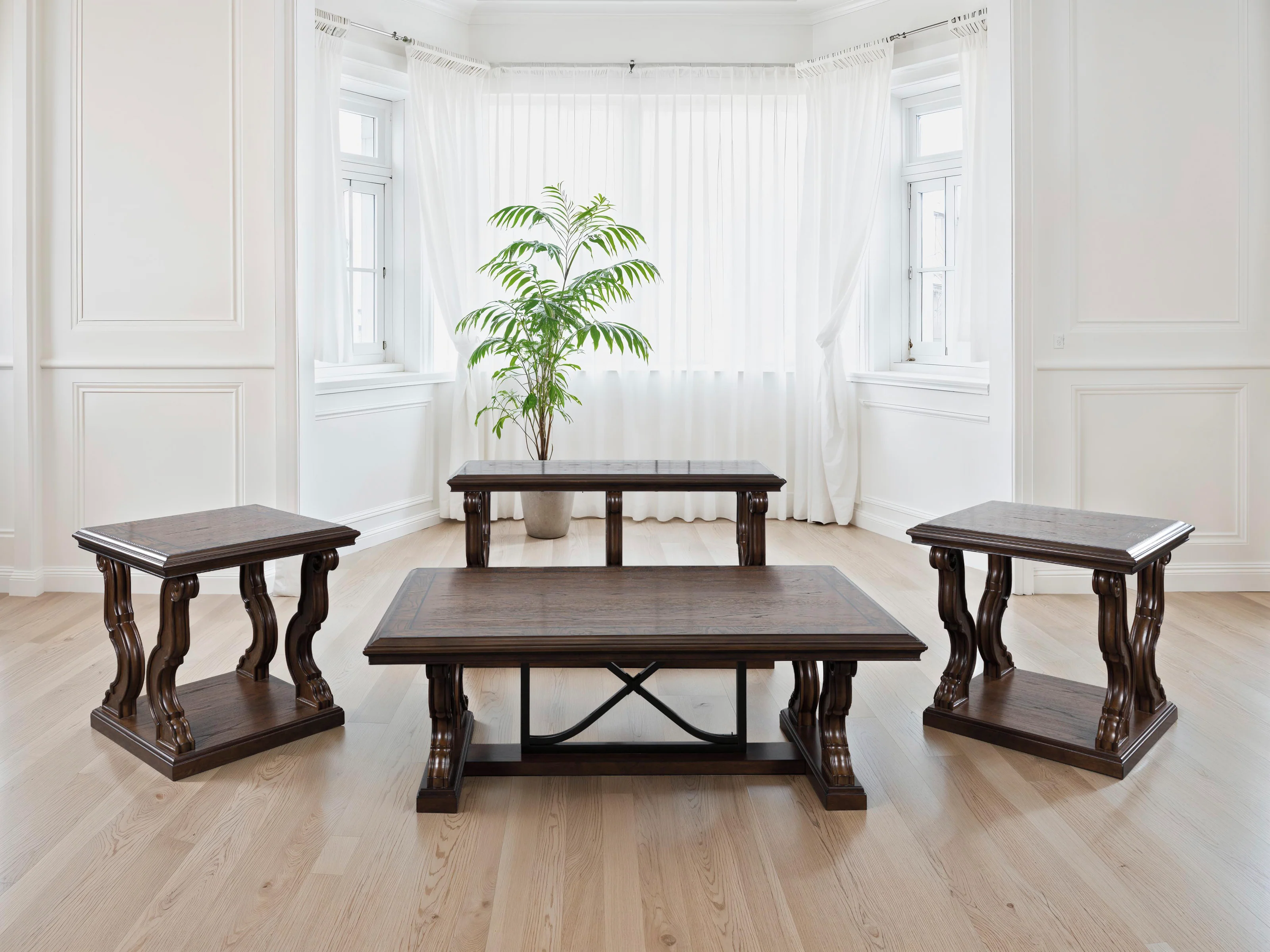 MAYLEE Coffee table set (Coffee table + 2 end tables + Sofa Table)