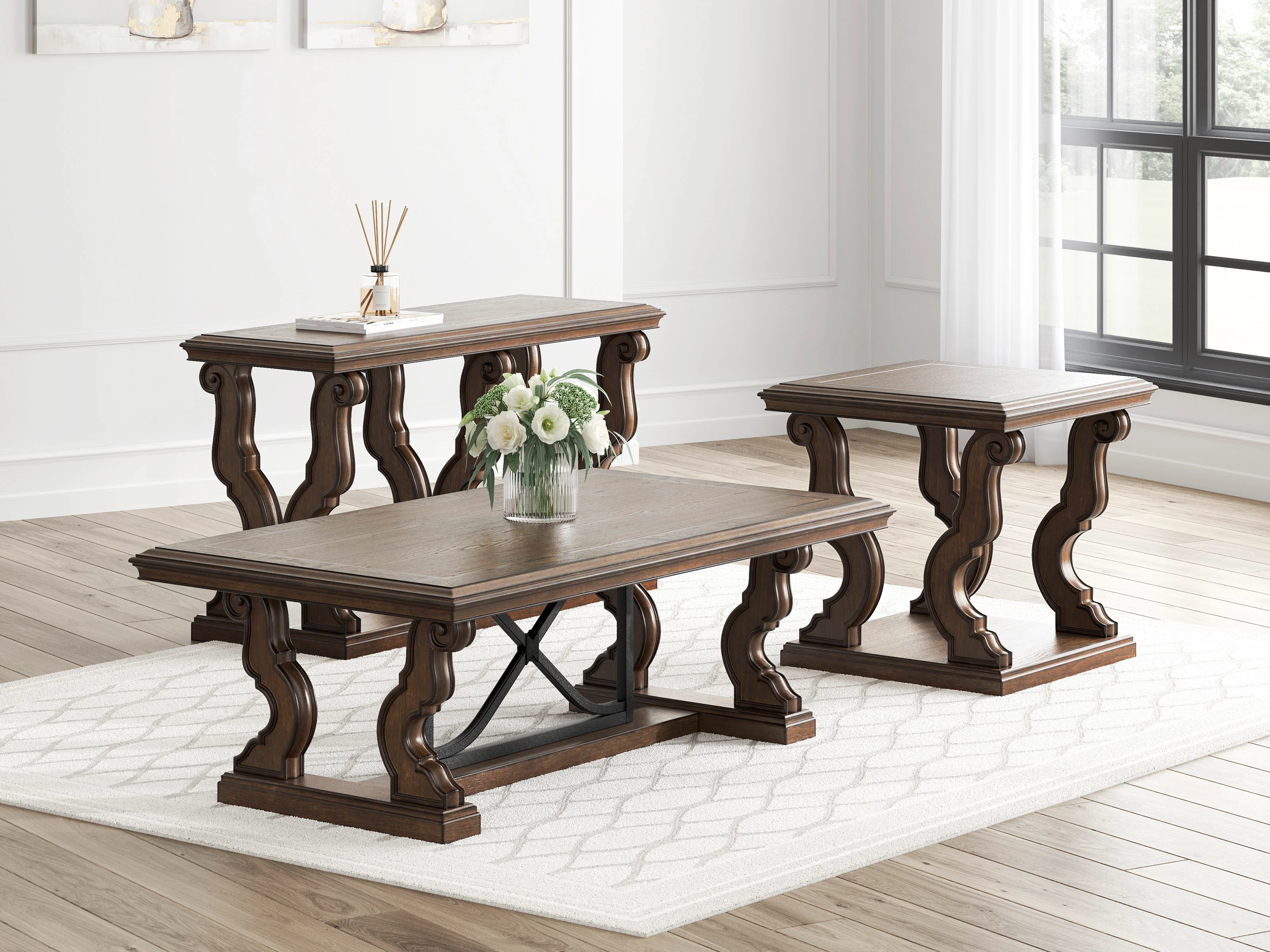 MAYLEE Coffee table set (Coffee table + 2 end tables + Sofa Table) - Image 2