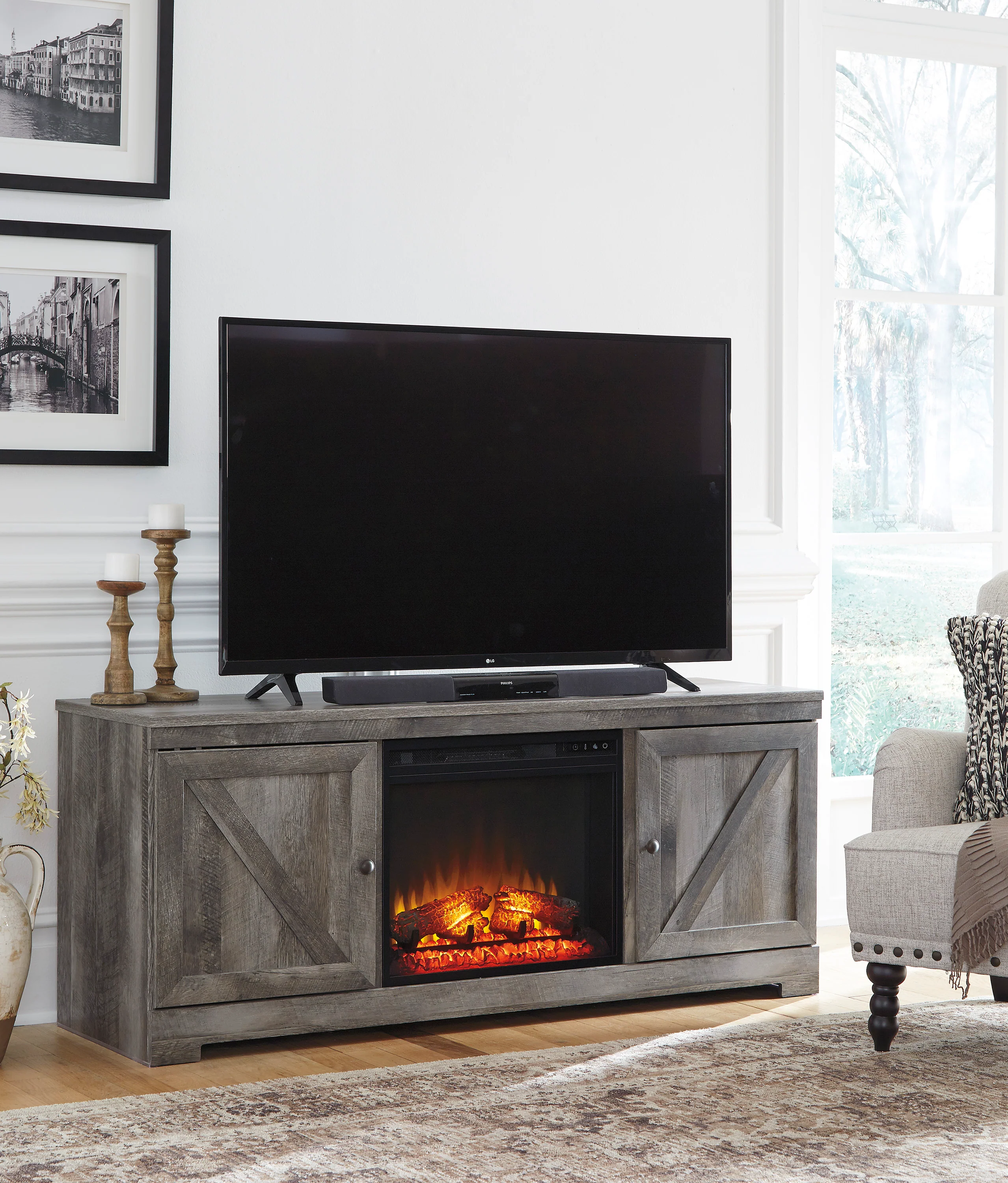 Wynnlow LG TV Stand With Fireplace Option - Image 6