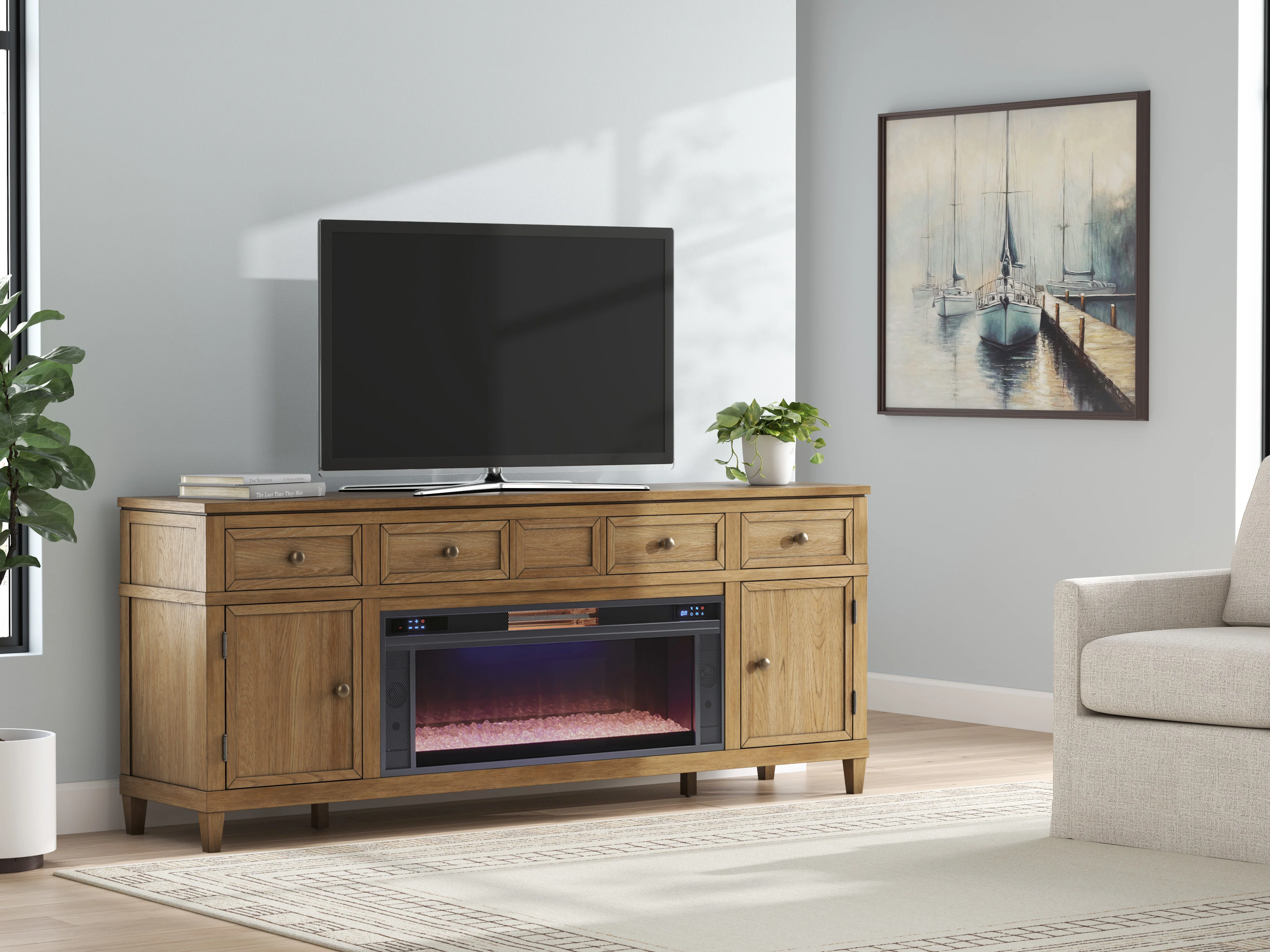 Sharlance XL TV Stand With Fireplace Option - Image 15