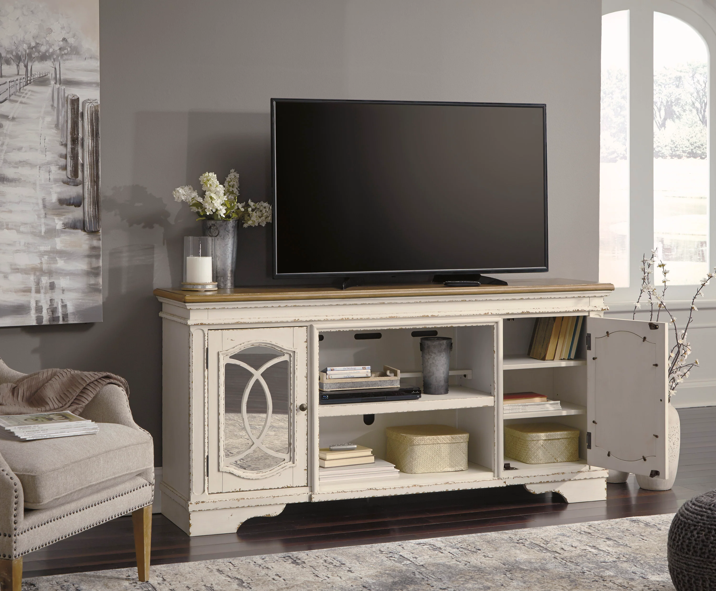 Realyn XL TV Stand With Fireplace Option - Image 7